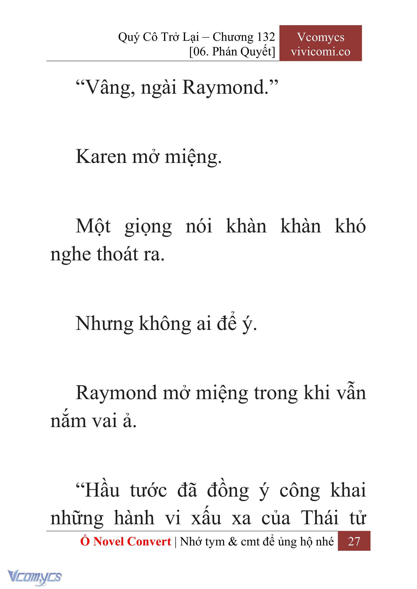 [Novel] Quý Cô Trở Lại Chap 132 - Next Chap 133