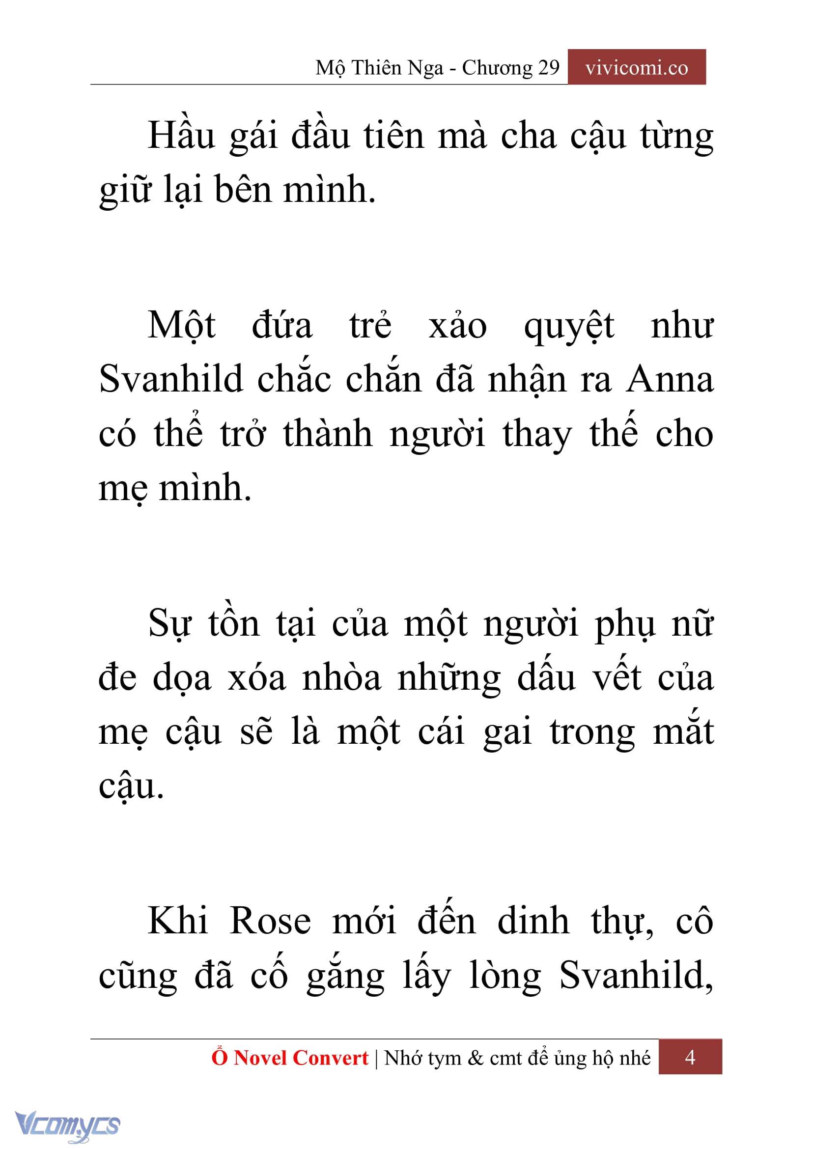 [Novel] Mộ Thiên Nga Chap 29 - Next Chap 30