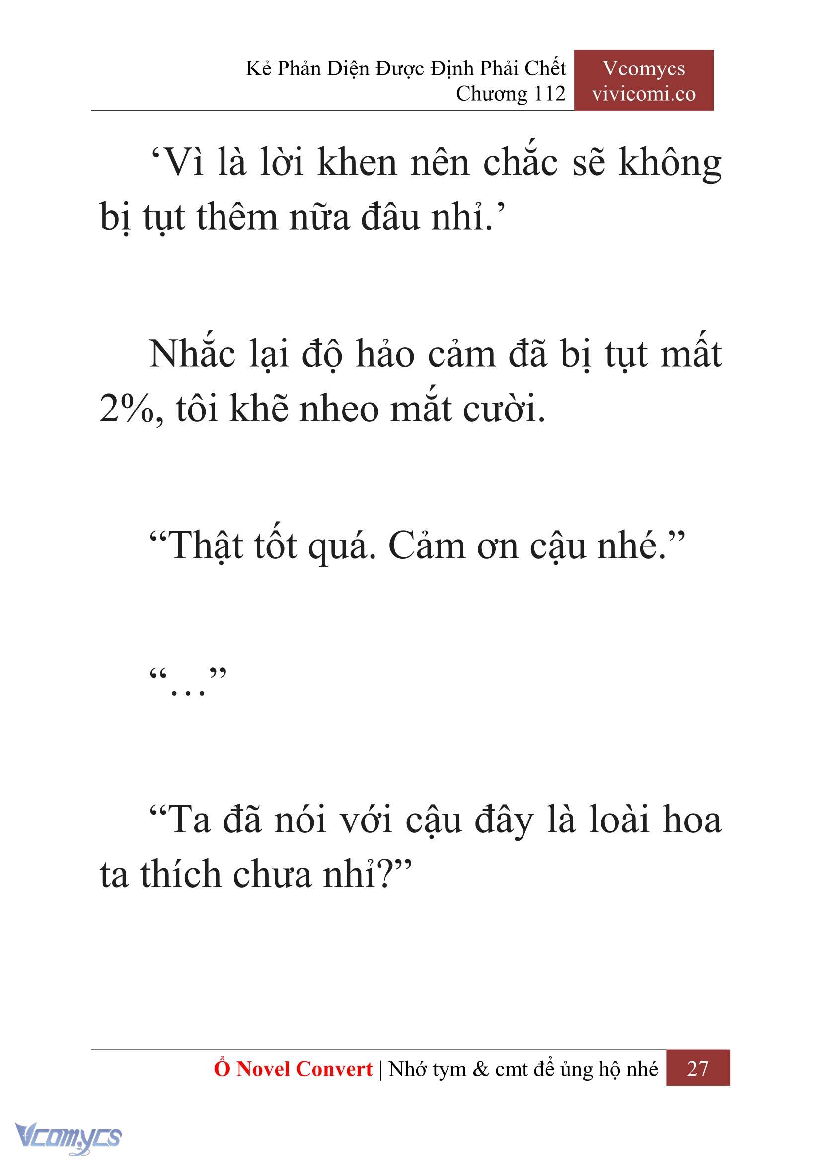 [Novel] Kẻ Phản Diện Được Định Phải Chết Chap 112 - Trang 2