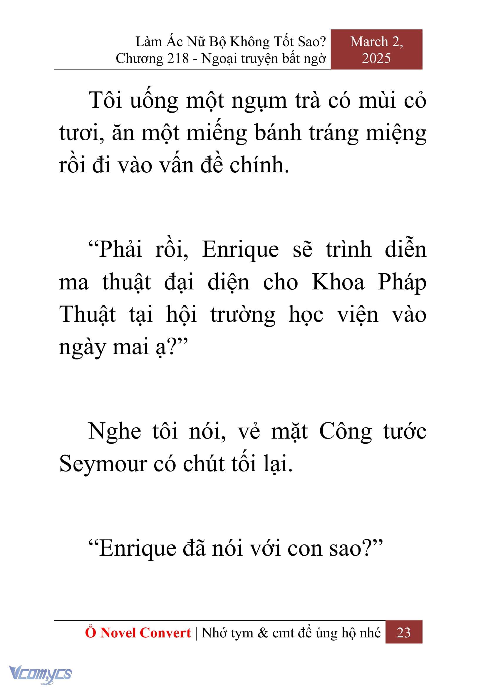 [Novel] Làm Ác Nữ Bộ Không Tốt Sao? Chap 218 - Trang 2