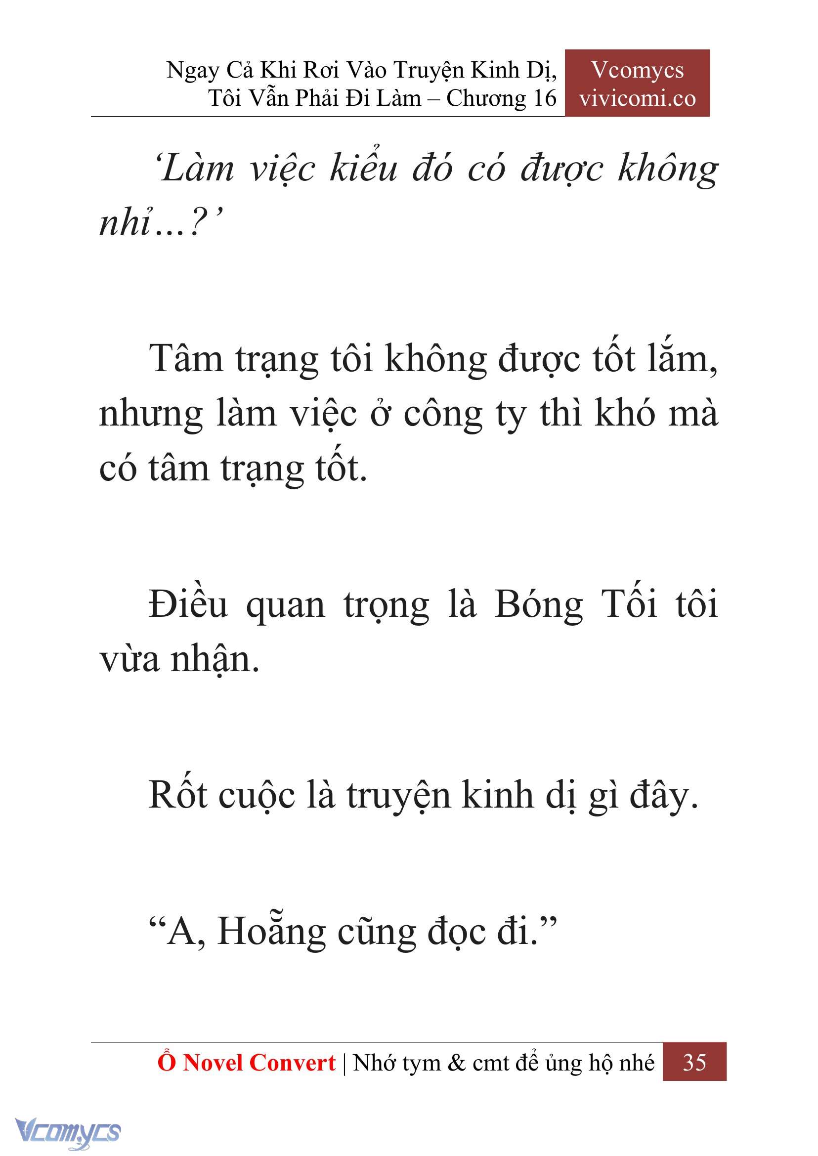 [Novel] Ngay Cả Khi Rơi Vào Truyện Kinh Dị, Tôi Vẫn Phải Đi Làm Chap 16 - Trang 2