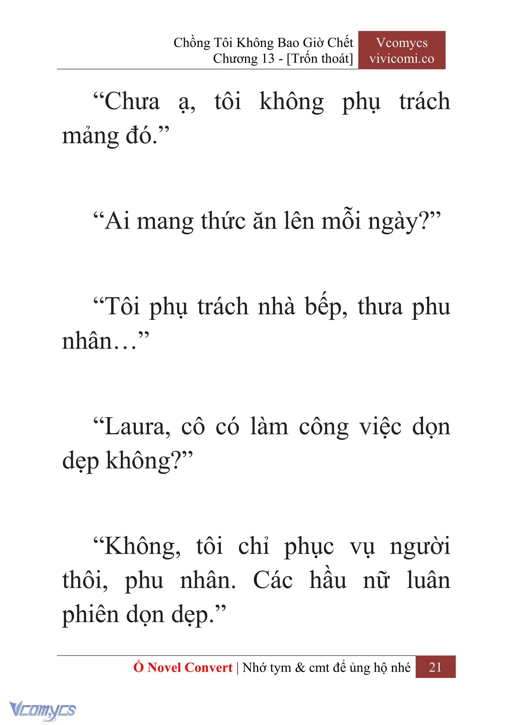 [Novel] Chồng Tôi Không Bao Giờ Chết Chap 13 - Trang 2