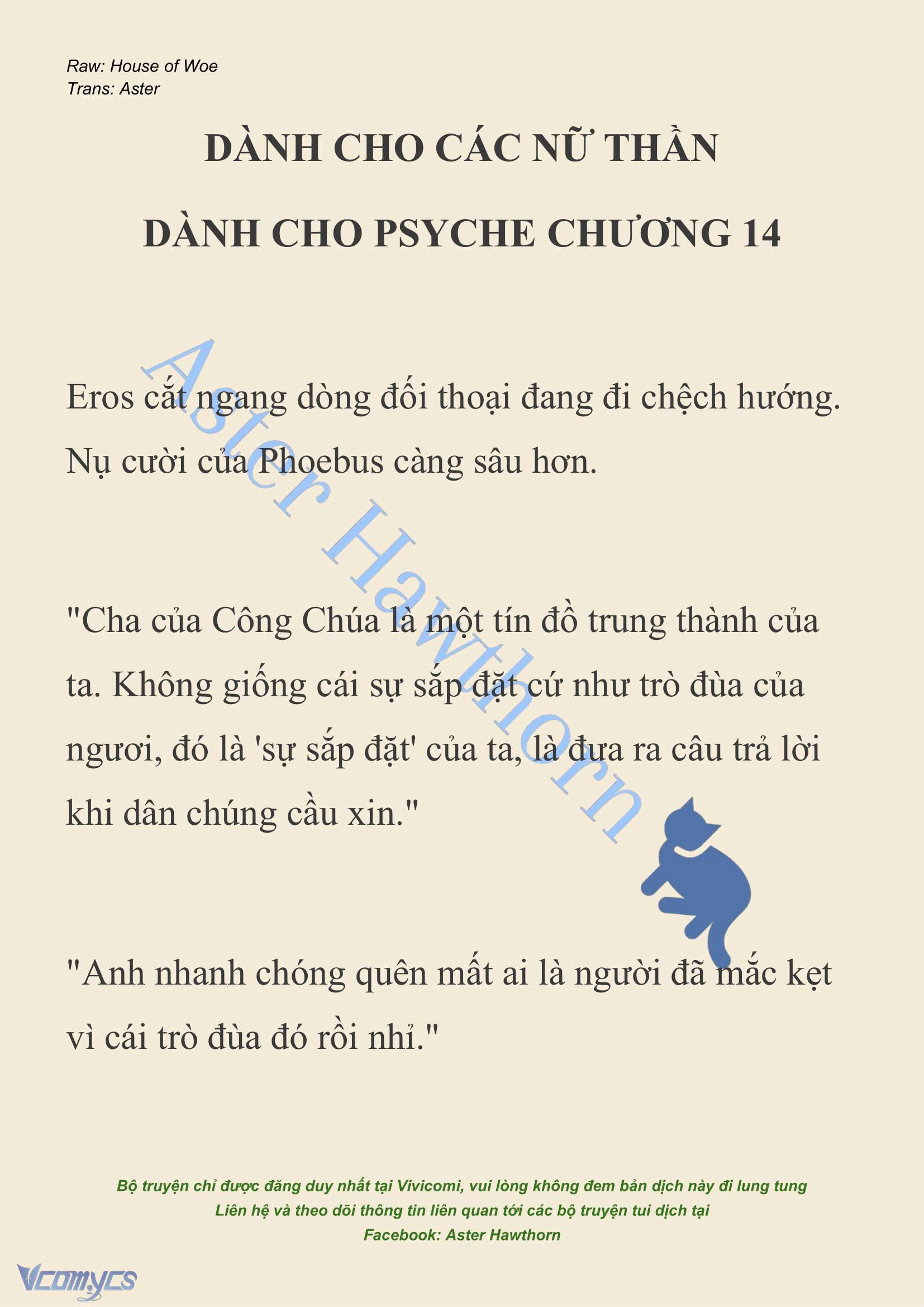 [NOVEL] Dành Cho Các Nữ Thần: Dành cho Psyche Chap 14 - Trang 2