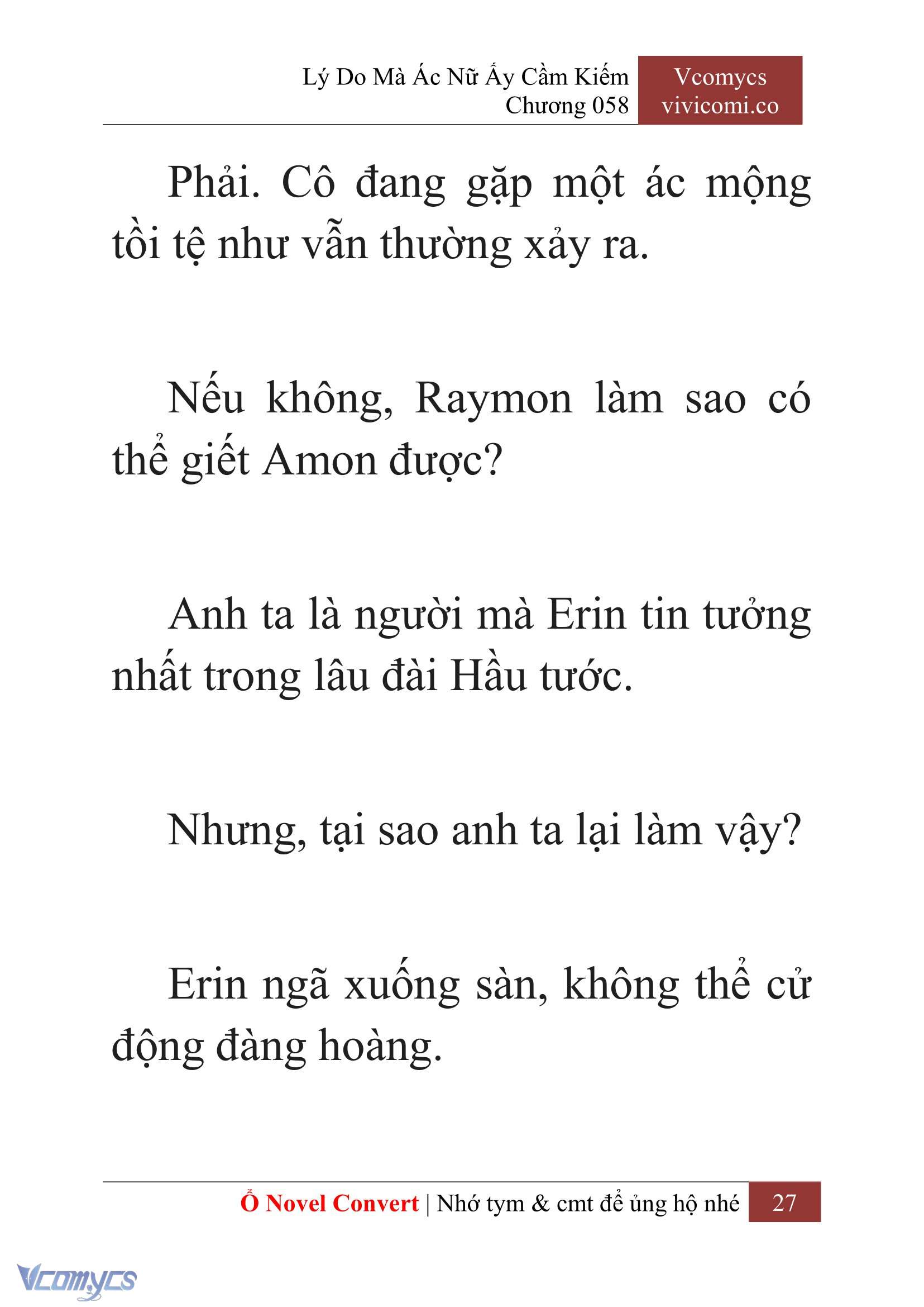 [Novel] Lý Do Mà Ác Nữ Ấy Cầm Kiếm Chap 58 - Next Chap 59