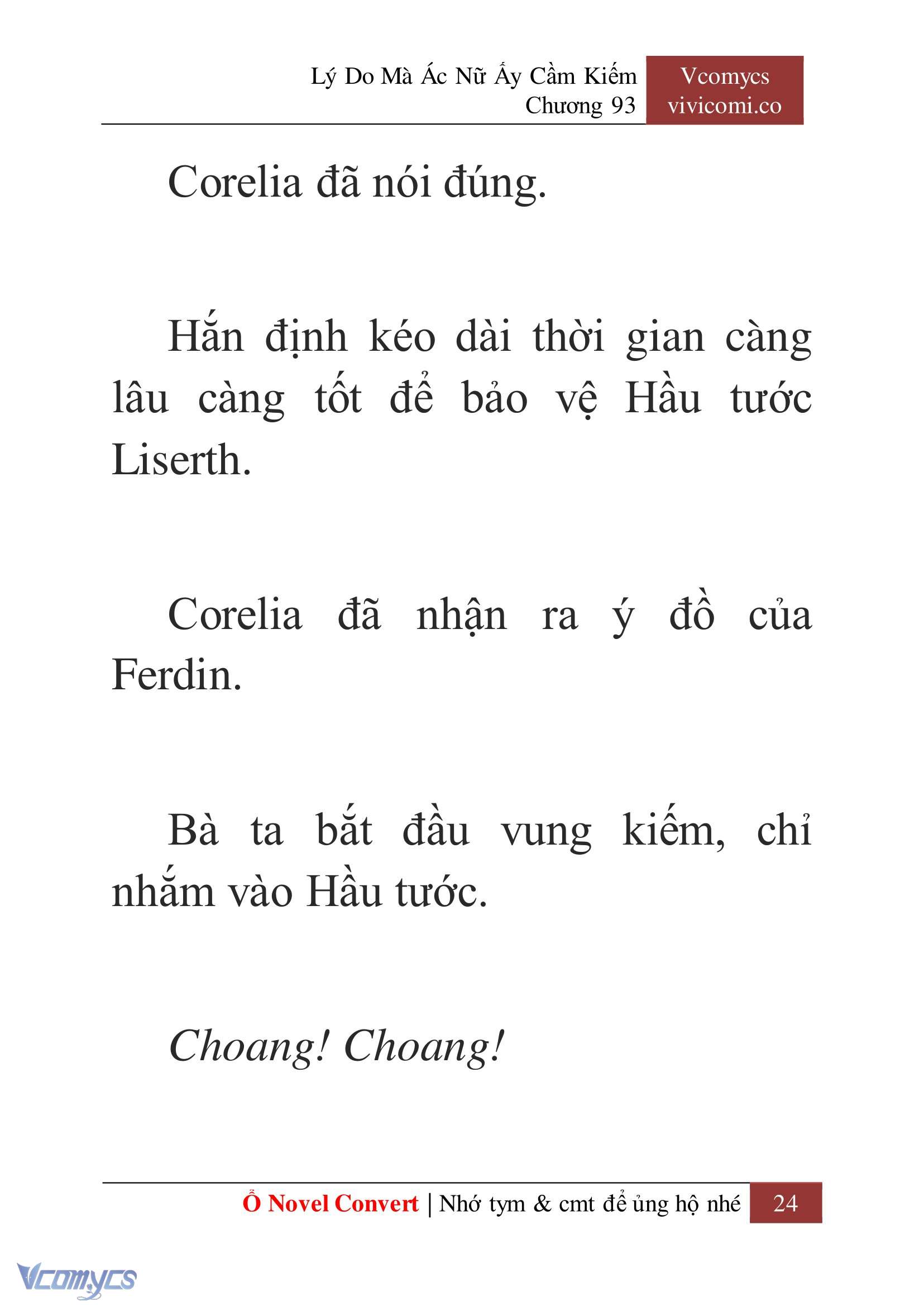 [Novel] Lý Do Mà Ác Nữ Ấy Cầm Kiếm Chap 93 - Next Chap 94