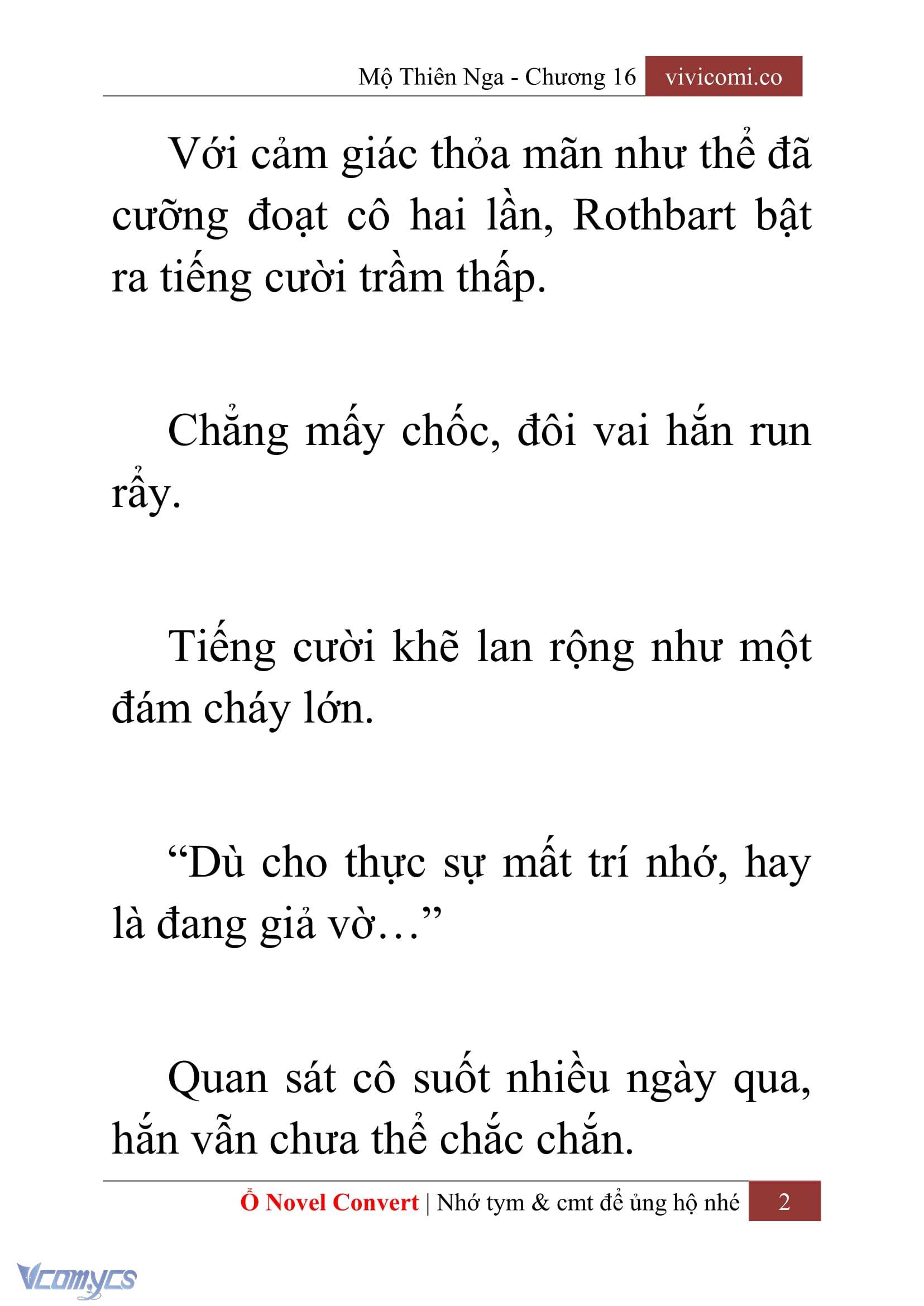 [Novel] Mộ Thiên Nga Chap 16 - Trang 2