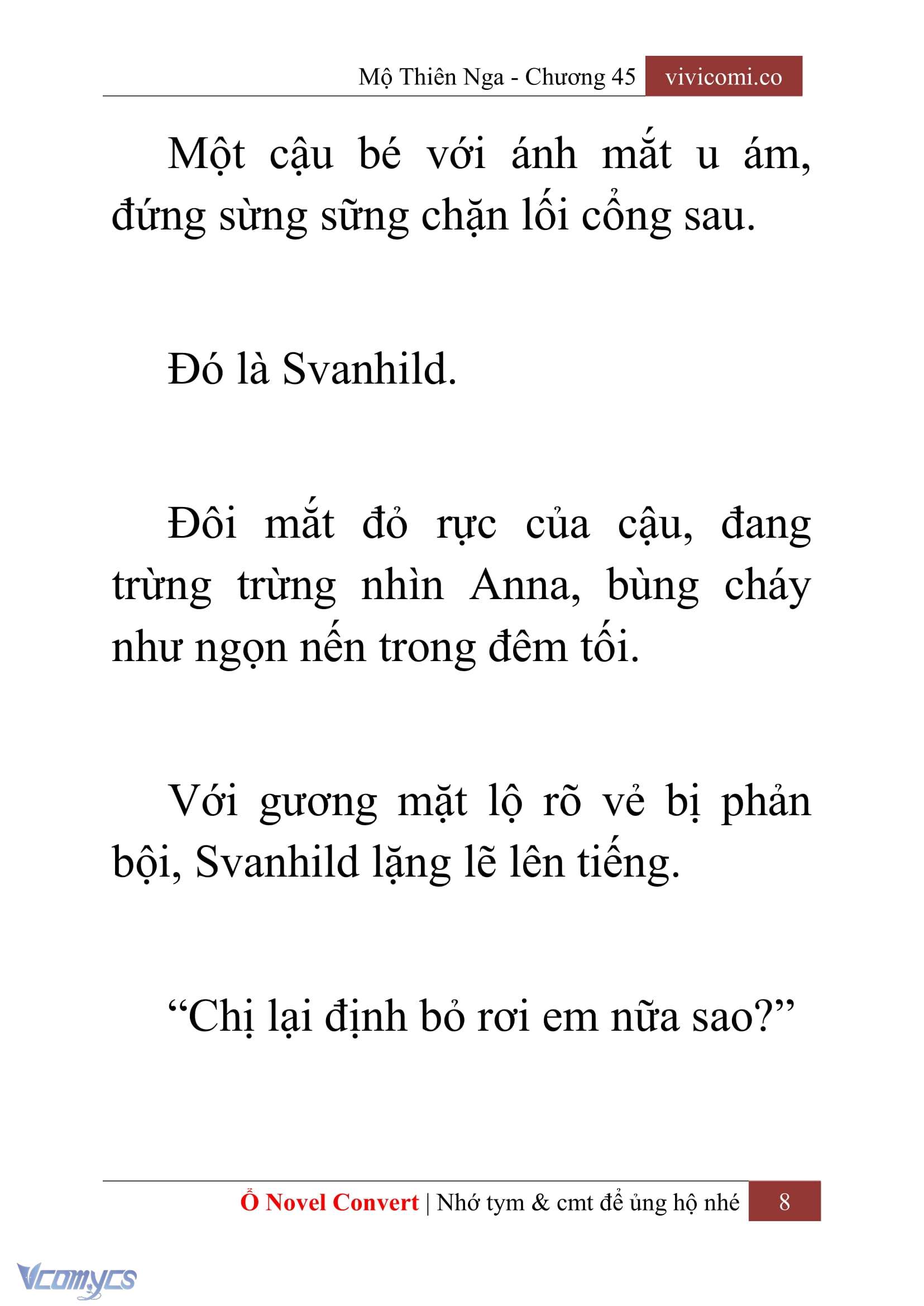 [Novel] Mộ Thiên Nga Chap 45 - Trang 2
