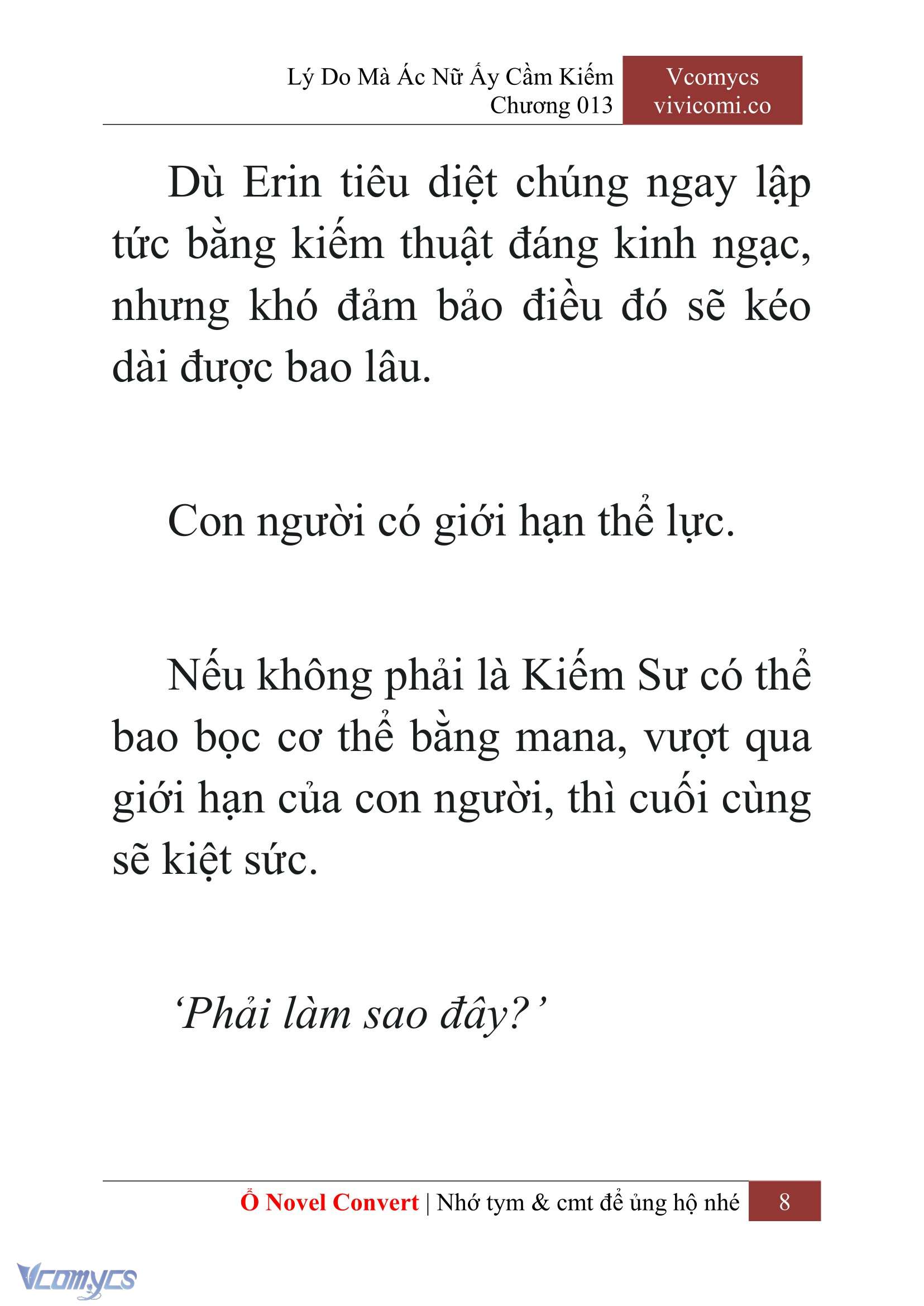 [Novel] Lý Do Mà Ác Nữ Ấy Cầm Kiếm Chap 13 - Next Chap 14