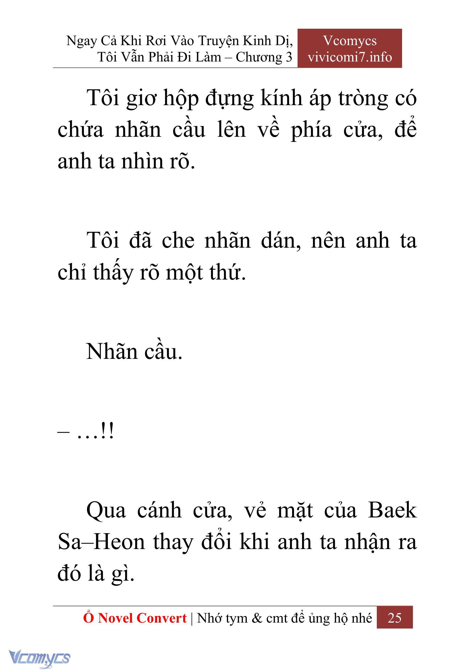 [Novel] Ngay Cả Khi Rơi Vào Truyện Kinh Dị, Tôi Vẫn Phải Đi Làm Chap 3 - Trang 2