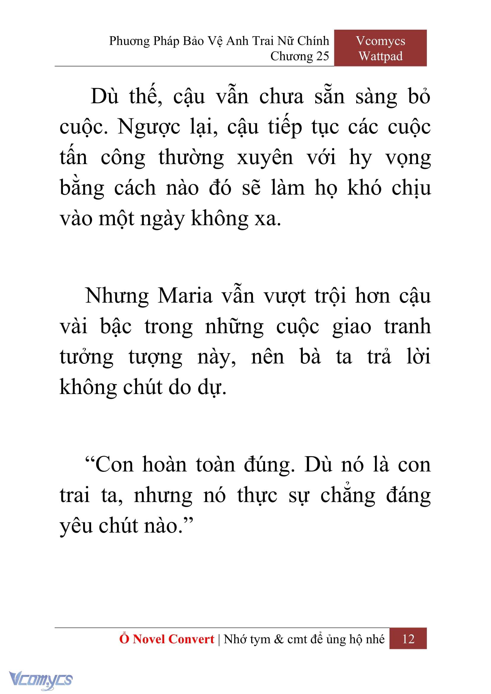 [Novel] Phương Pháp Bảo Vệ Anh Trai Nữ Chính Chap 25 - Trang 2