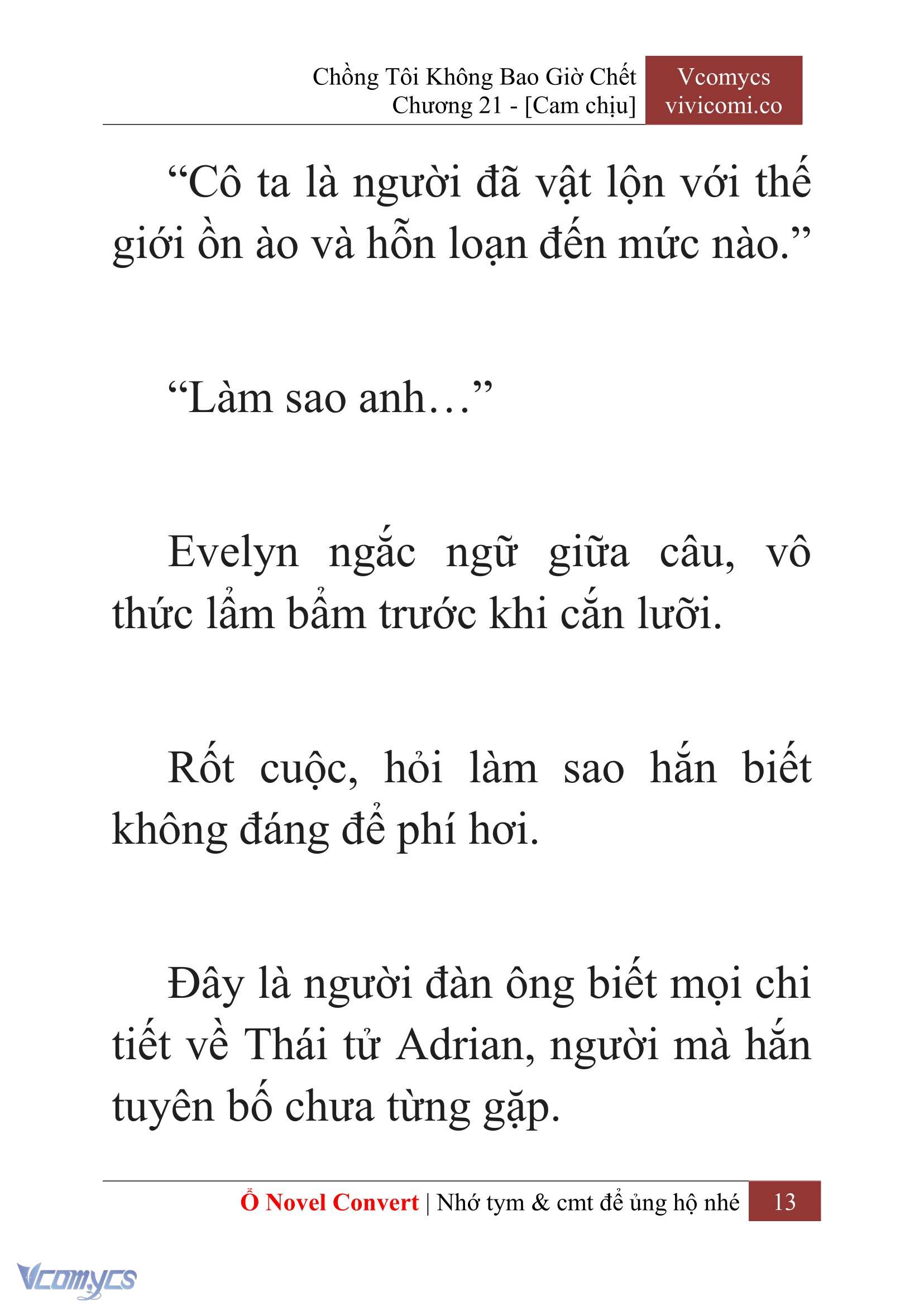 [Novel] Chồng Tôi Không Bao Giờ Chết Chap 21 - Trang 2