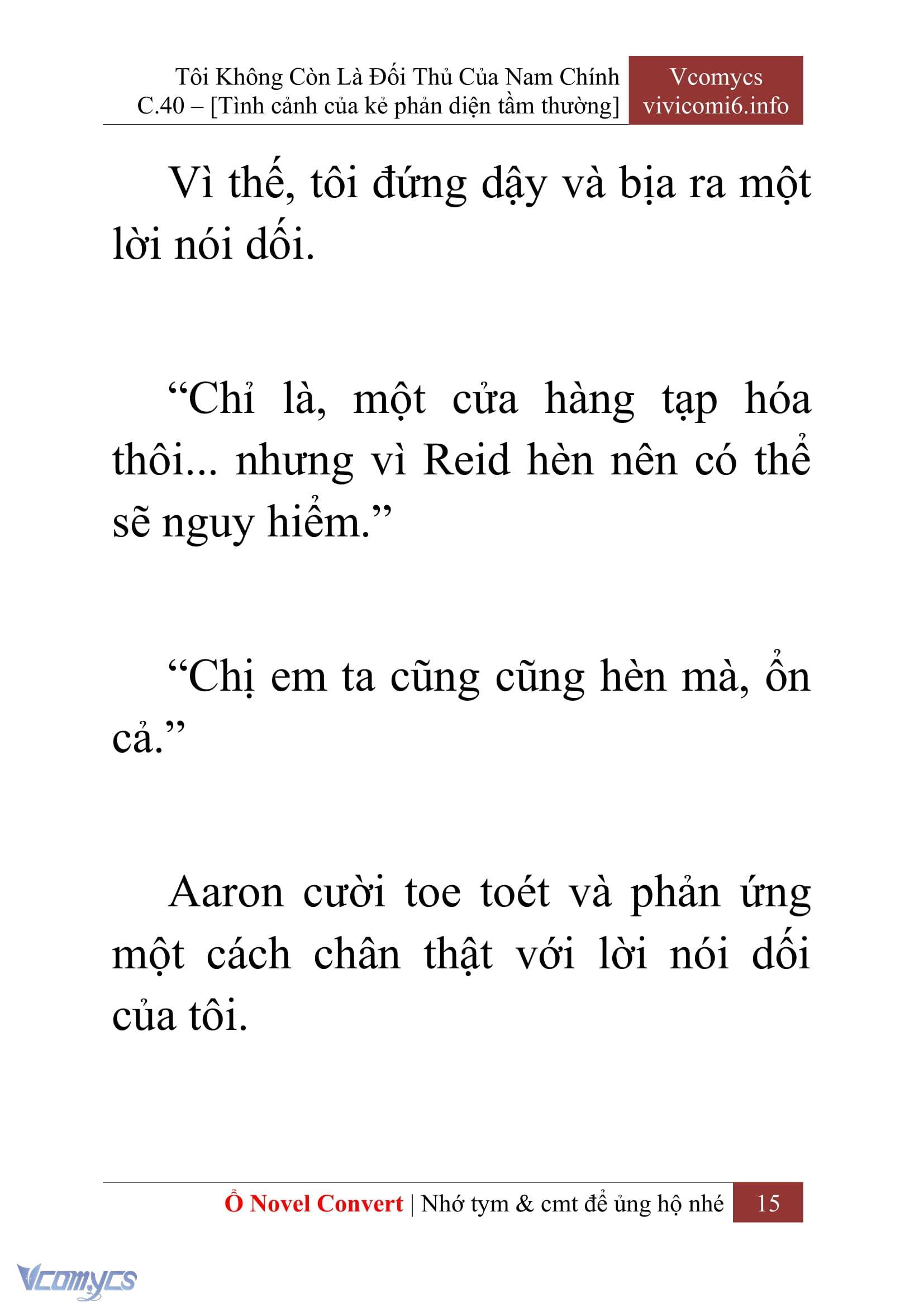 [Novel] Tôi Không Còn Là Đối Thủ Của Nam Chính Chap 40 - Trang 2