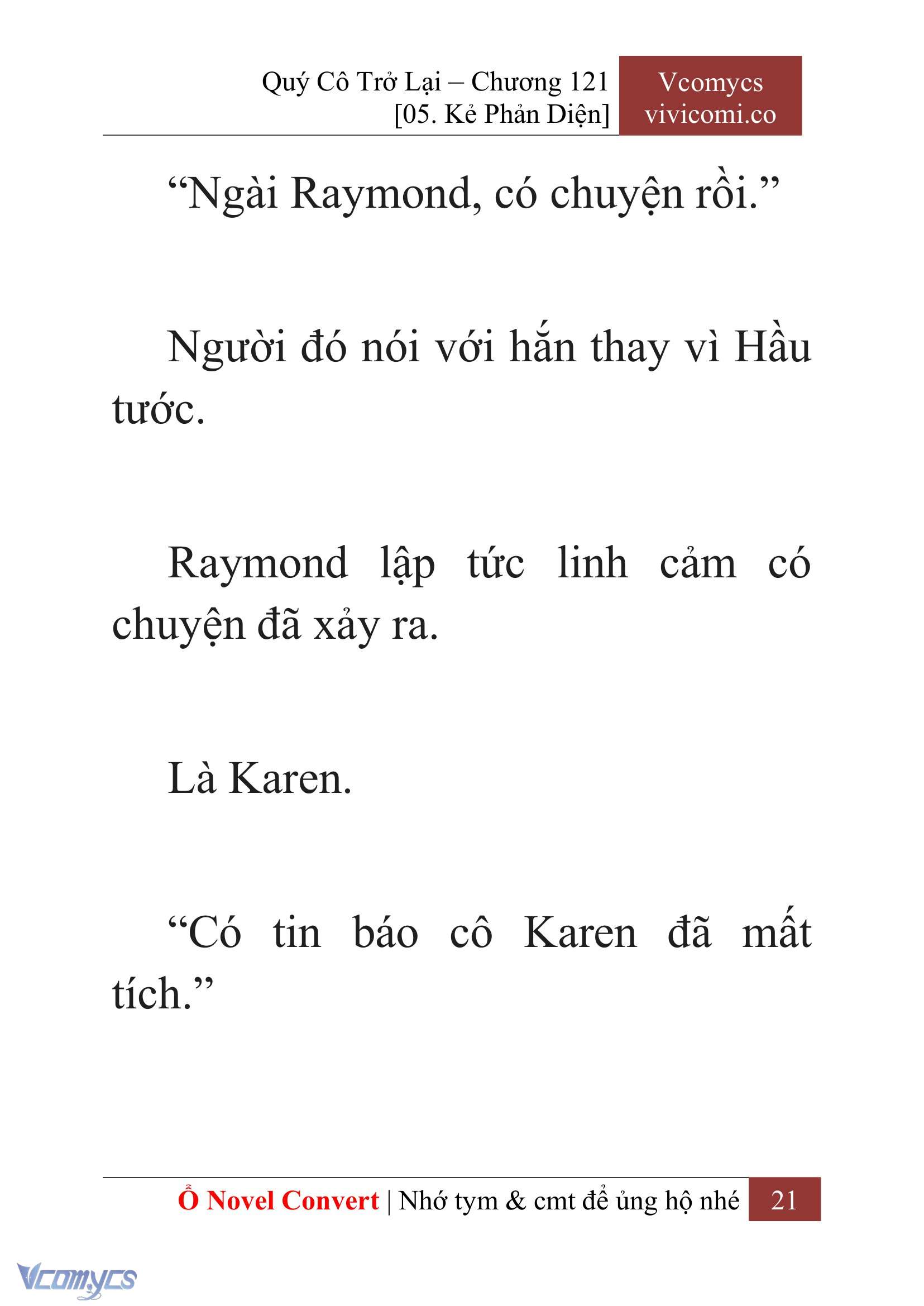 [Novel] Quý Cô Trở Lại Chap 121 - Trang 2