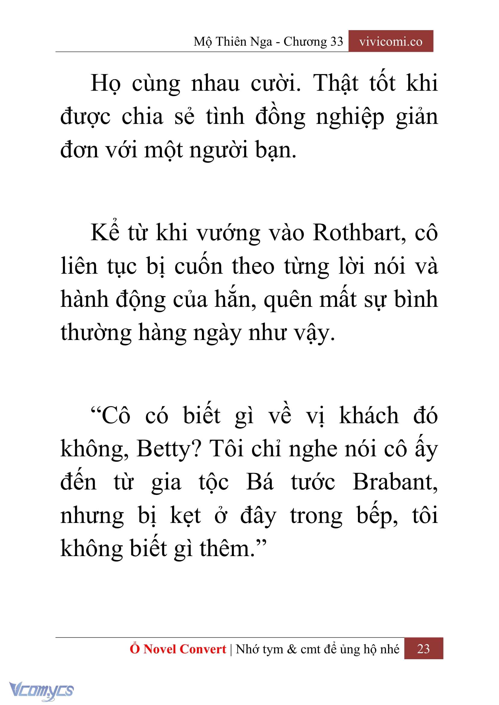 [Novel] Mộ Thiên Nga Chap 33 - Next Chap 34