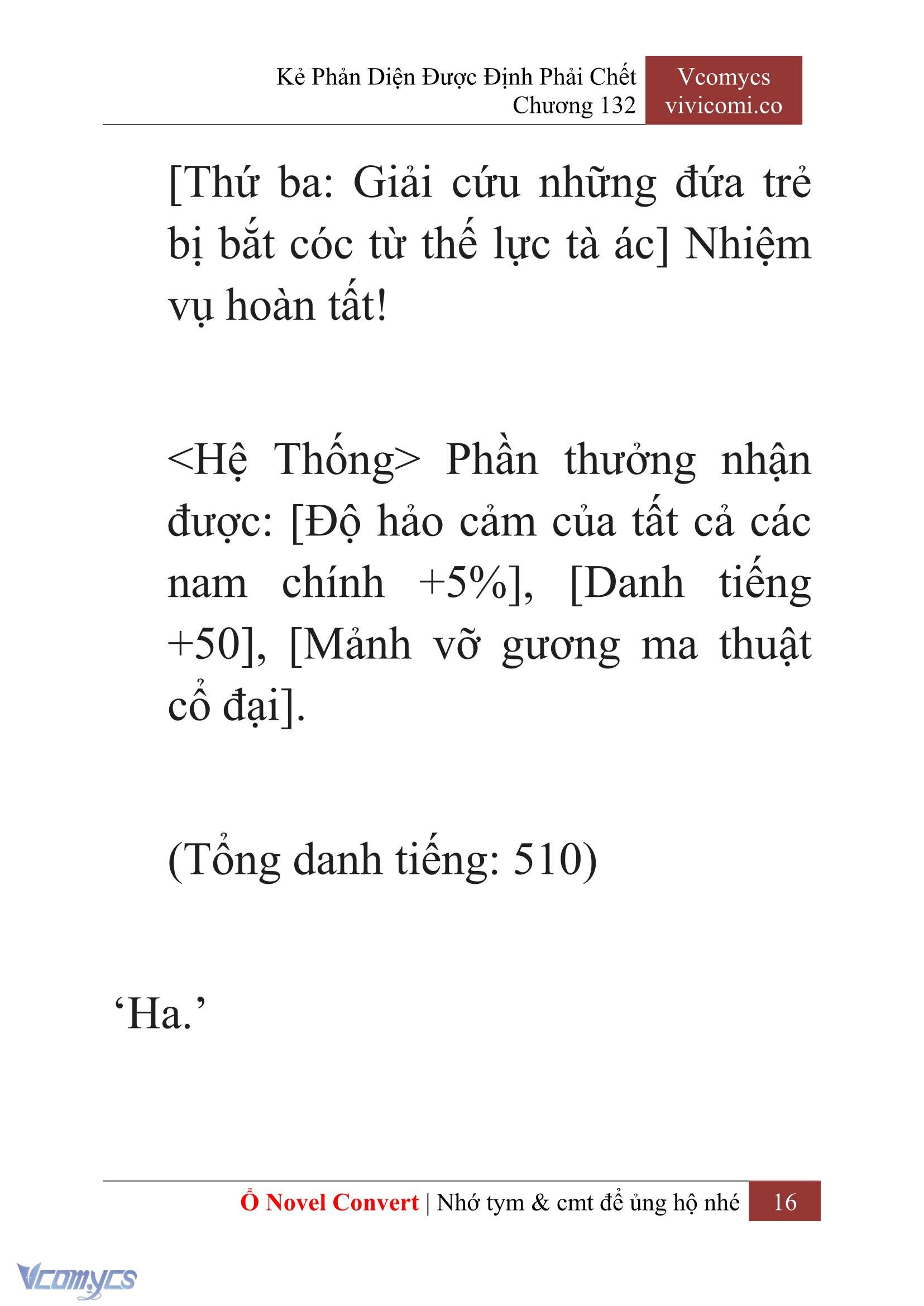 [Novel] Kẻ Phản Diện Được Định Phải Chết Chap 132 - Trang 2