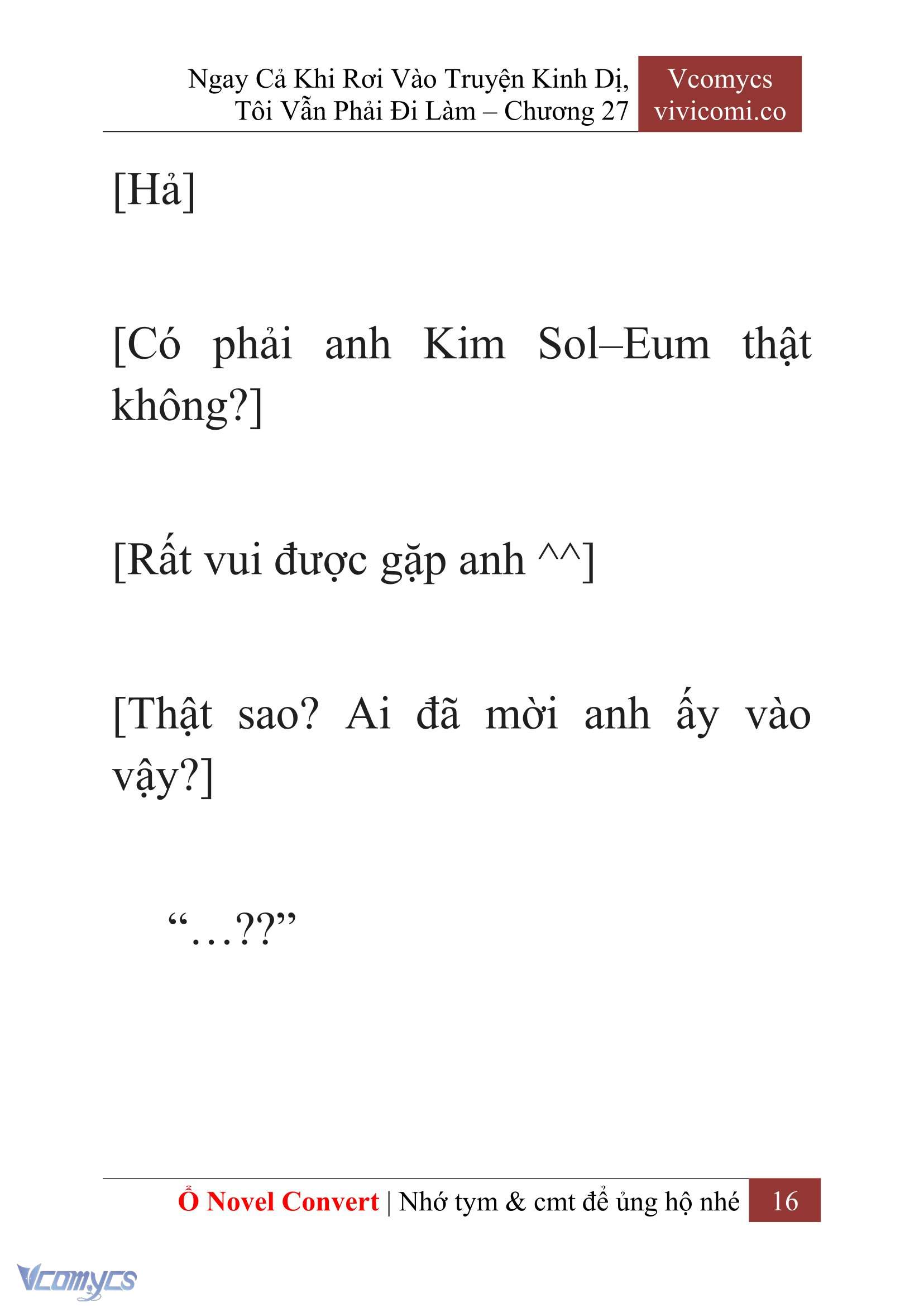 [Novel] Ngay Cả Khi Rơi Vào Truyện Kinh Dị, Tôi Vẫn Phải Đi Làm Chap 27 - Trang 2