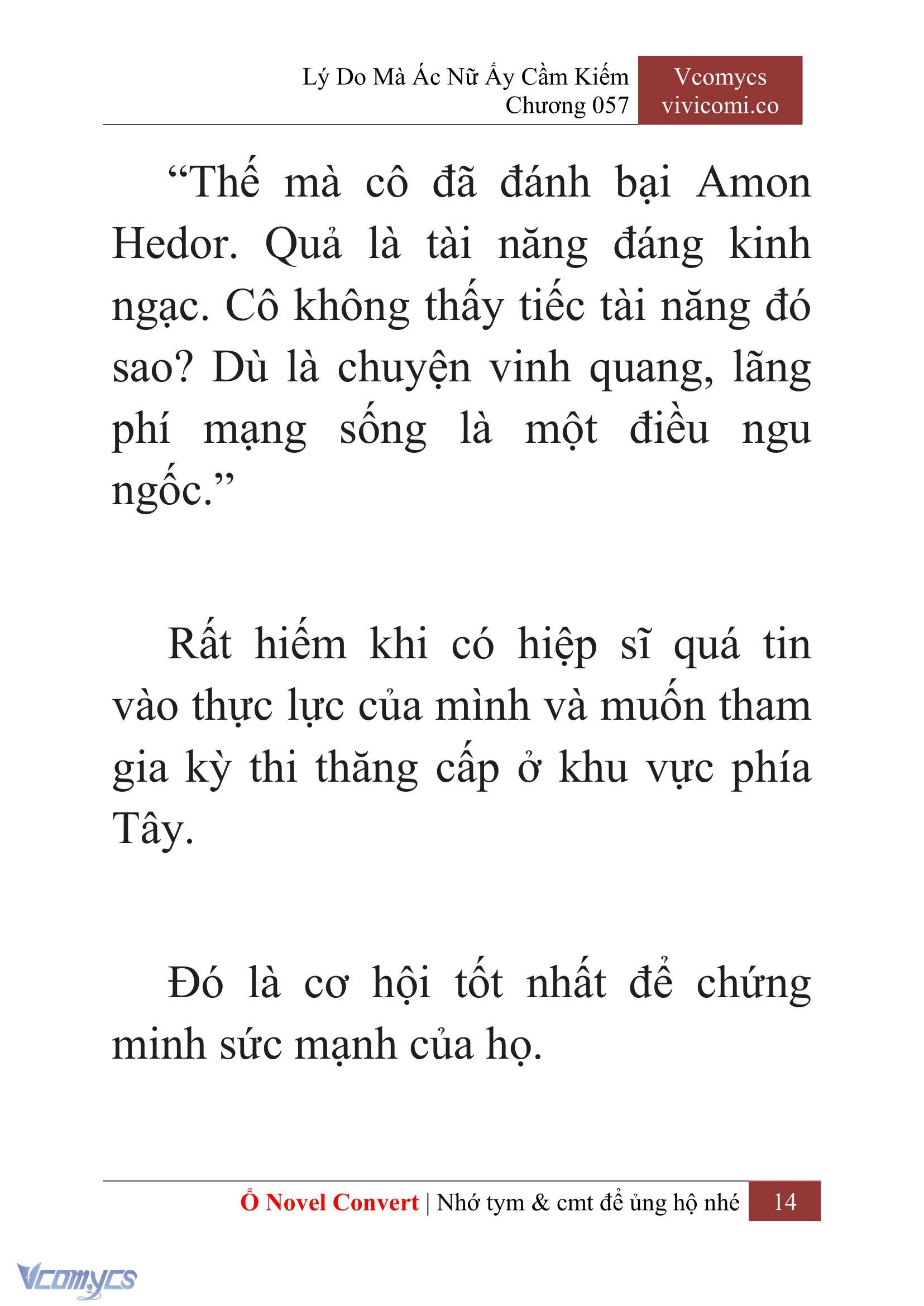 [Novel] Lý Do Mà Ác Nữ Ấy Cầm Kiếm Chap 57 - Next Chap 58