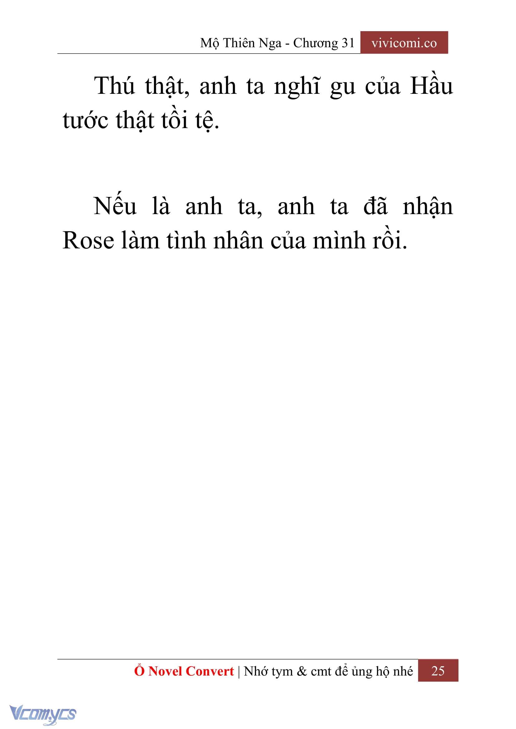 [Novel] Mộ Thiên Nga Chap 31 - Trang 2