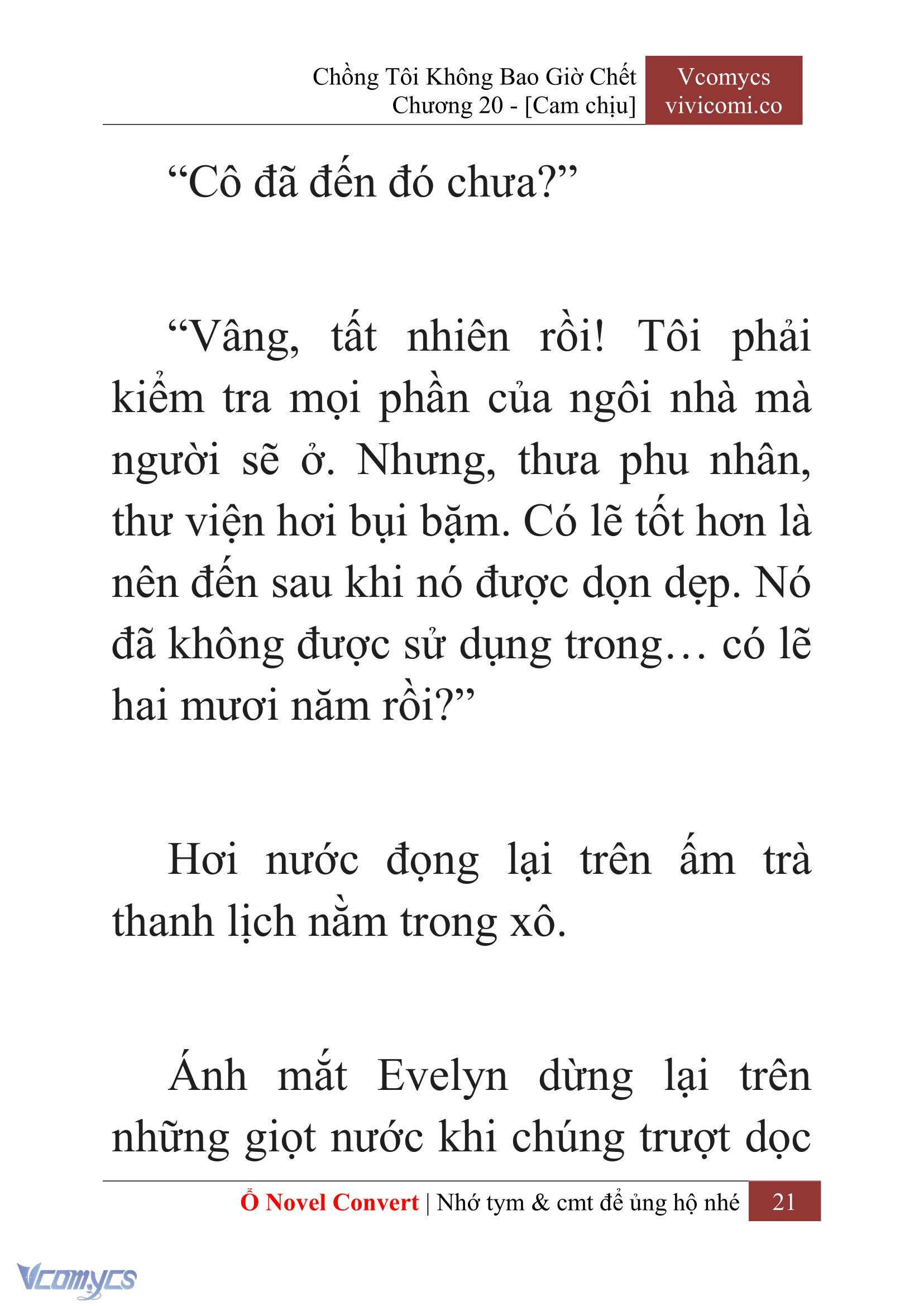 [Novel] Chồng Tôi Không Bao Giờ Chết Chap 20 - Trang 2