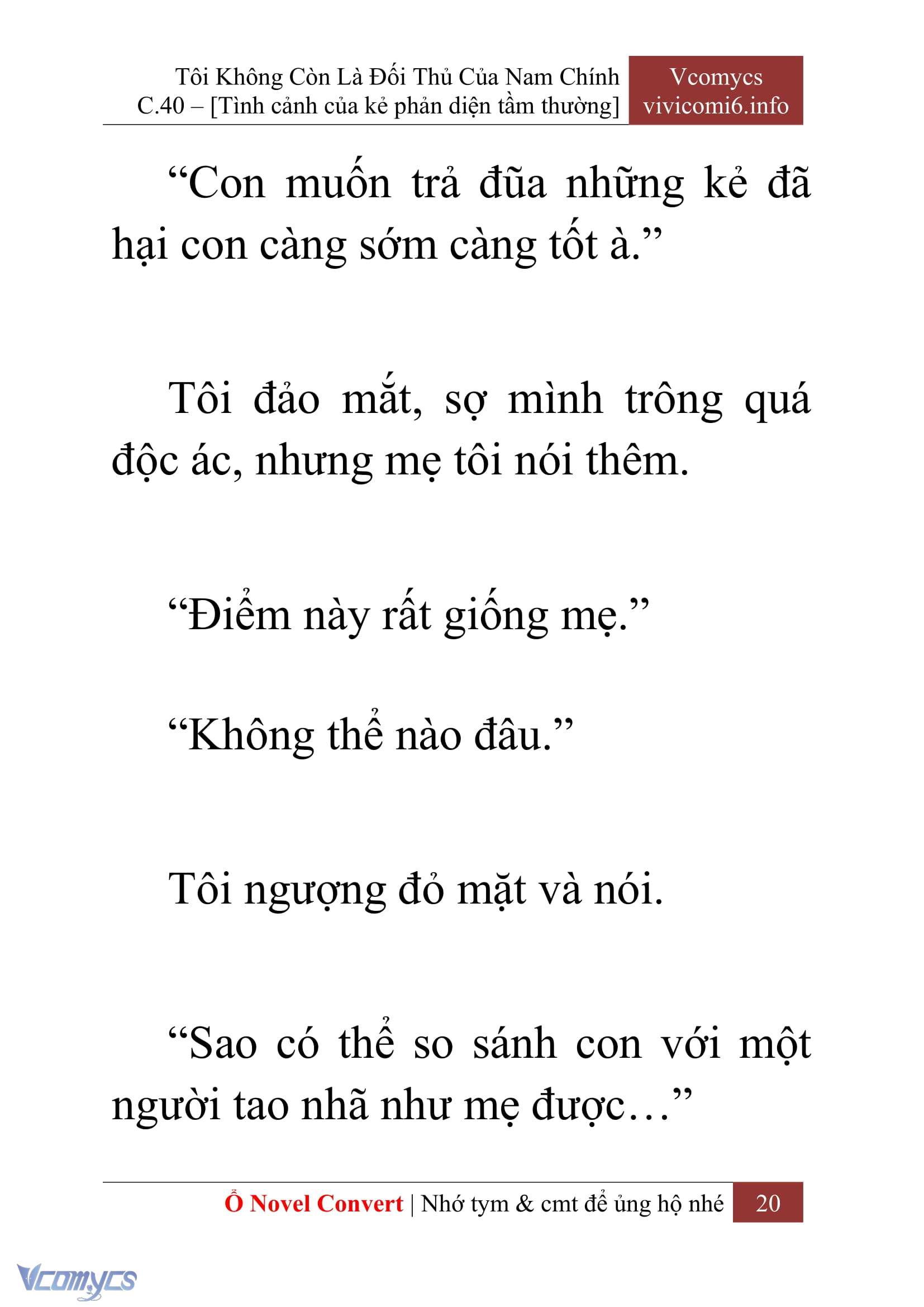 [Novel] Tôi Không Còn Là Đối Thủ Của Nam Chính Chap 40 - Trang 2