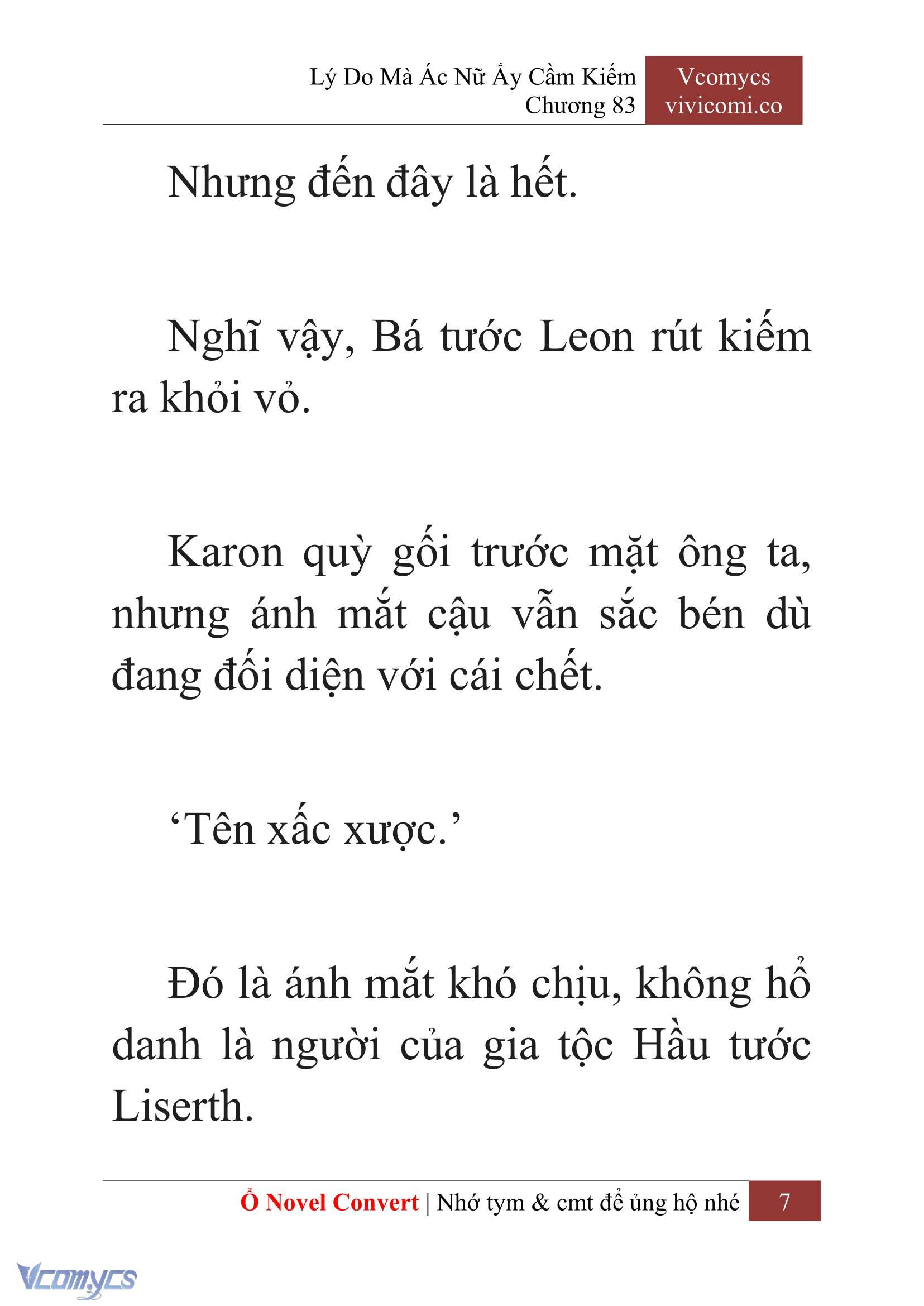 [Novel] Lý Do Mà Ác Nữ Ấy Cầm Kiếm Chap 83 - Next Chap 84