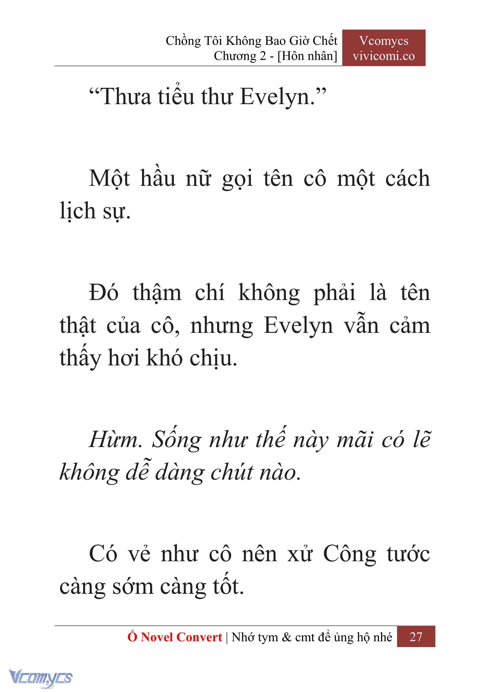 [Novel] Chồng Tôi Không Bao Giờ Chết Chap 2 - Next Chap 3