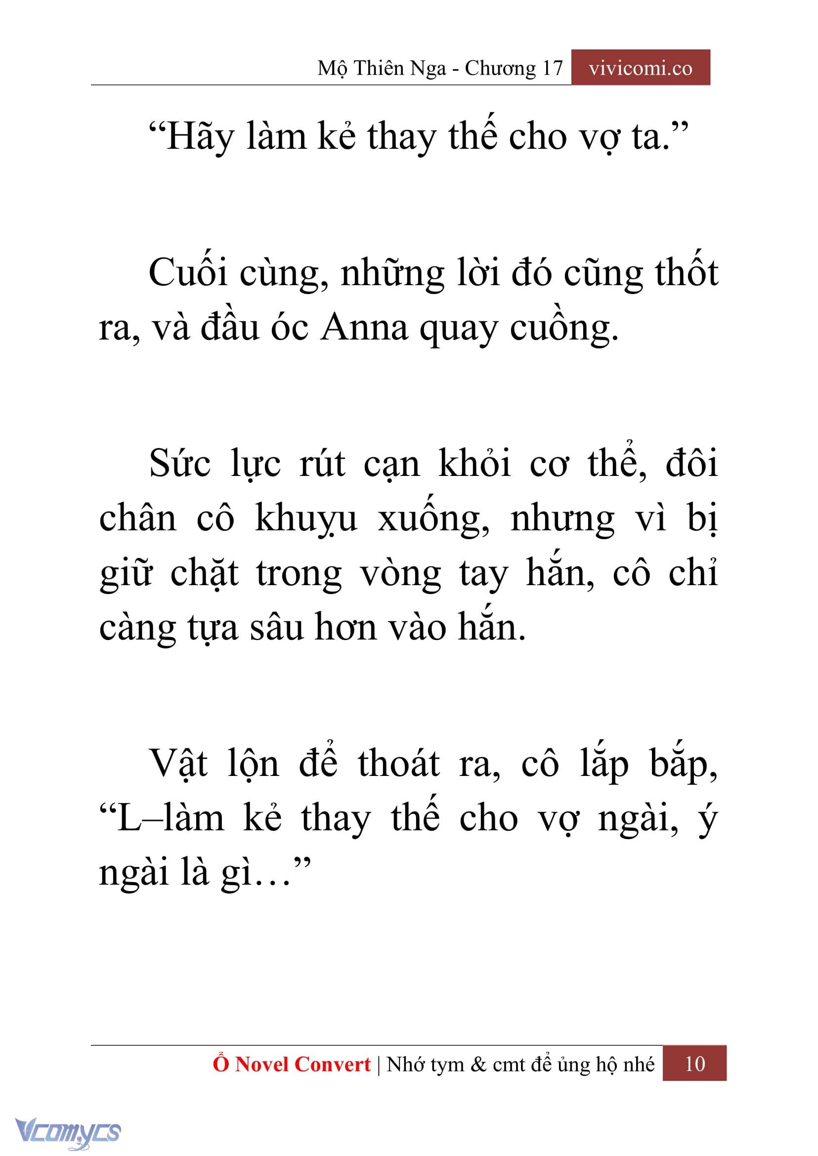 [Novel] Mộ Thiên Nga Chap 17 - Trang 2