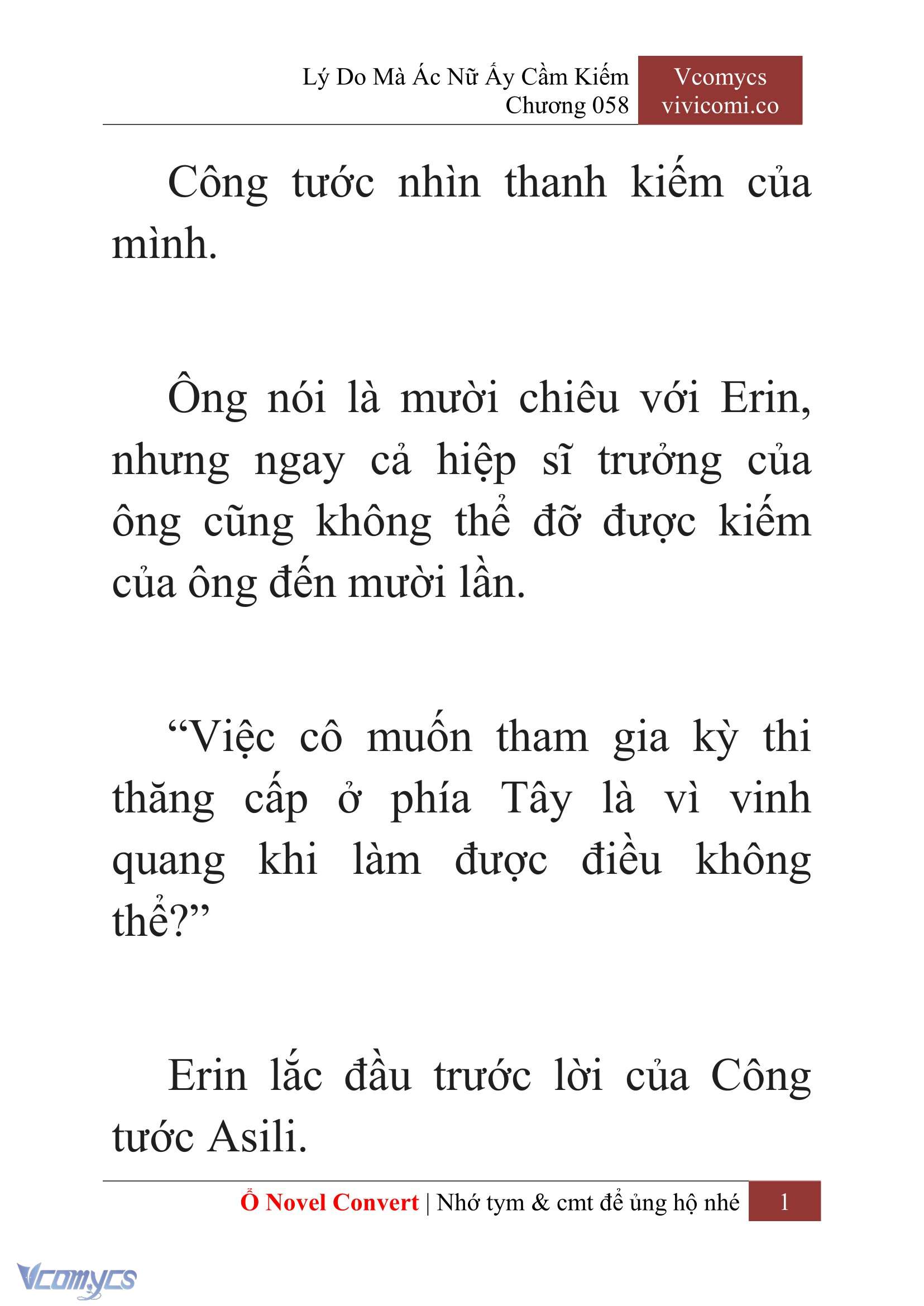 [Novel] Lý Do Mà Ác Nữ Ấy Cầm Kiếm Chap 58 - Next Chap 59