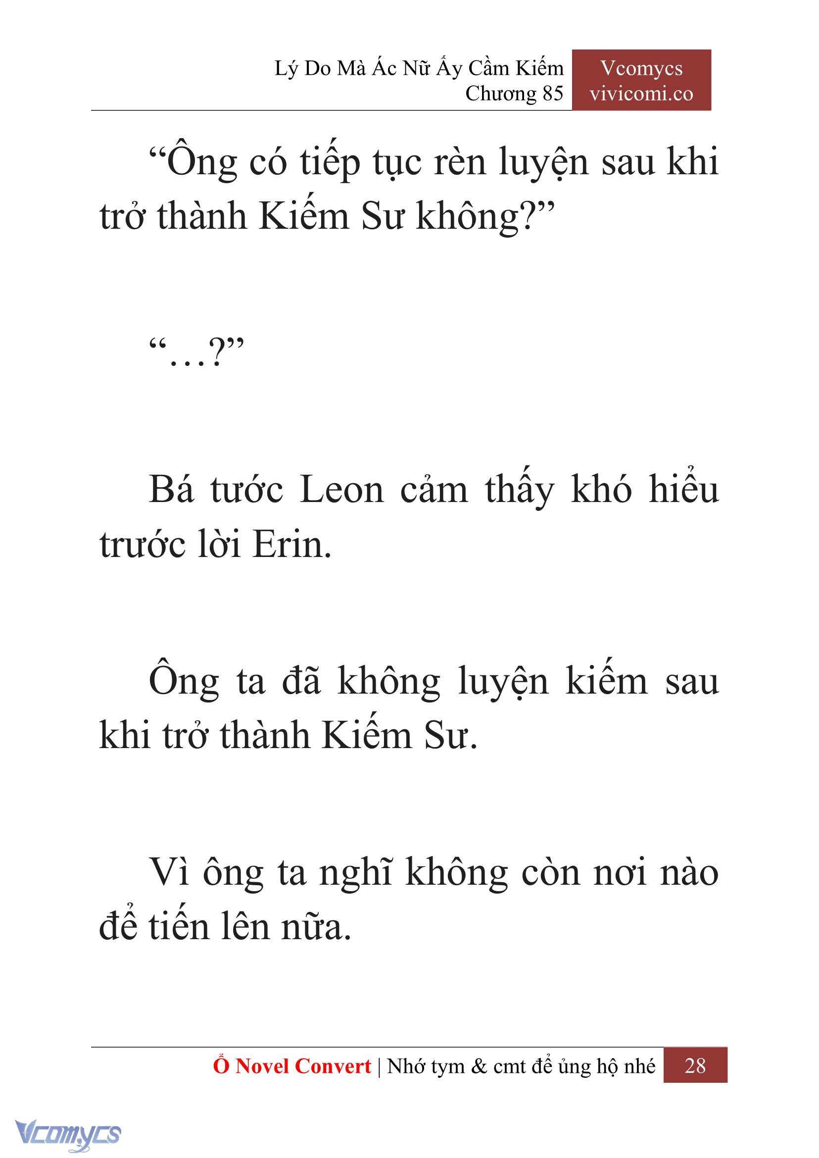 [Novel] Lý Do Mà Ác Nữ Ấy Cầm Kiếm Chap 85 - Next Chap 86