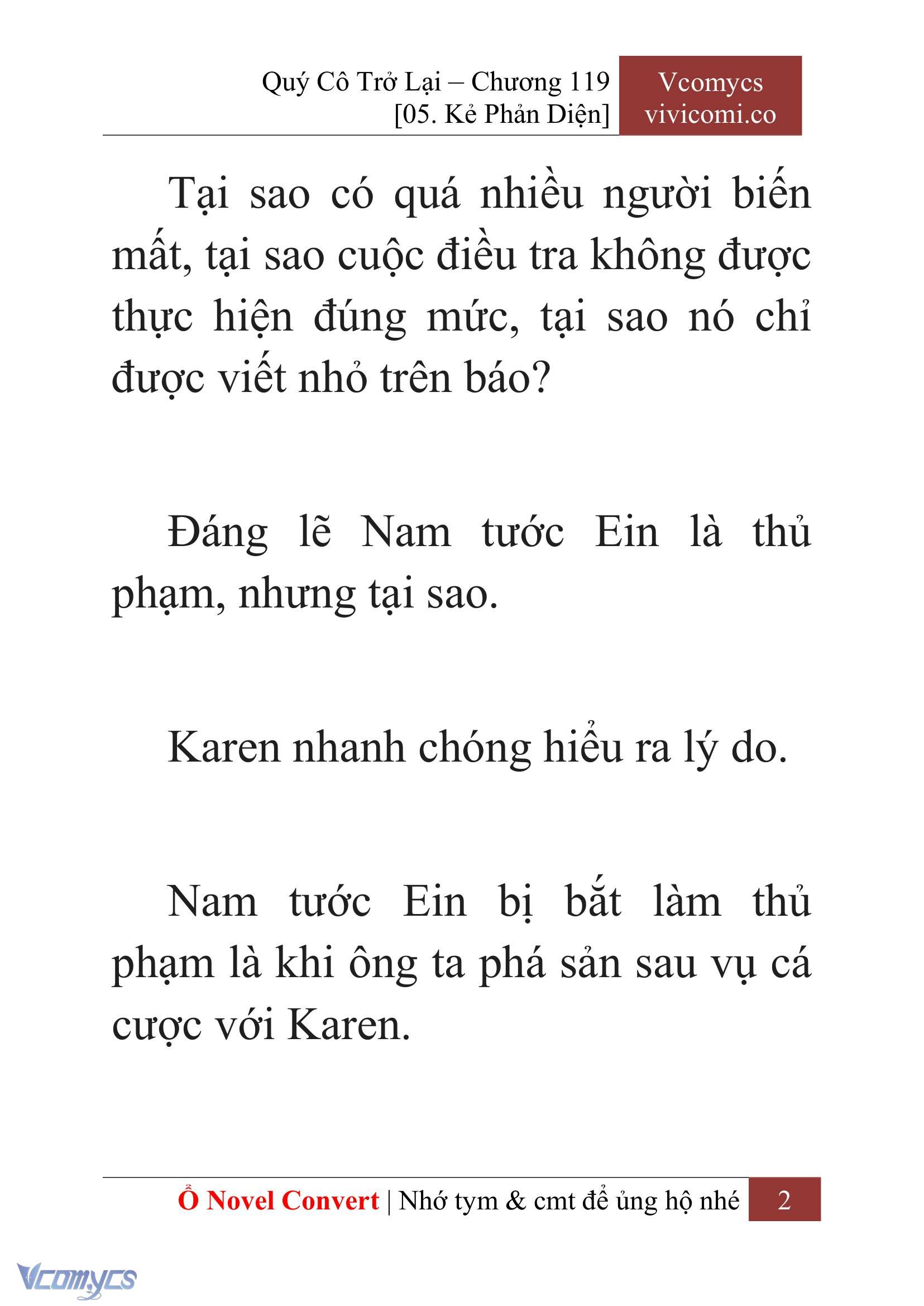 [Novel] Quý Cô Trở Lại Chap 119 - Trang 2
