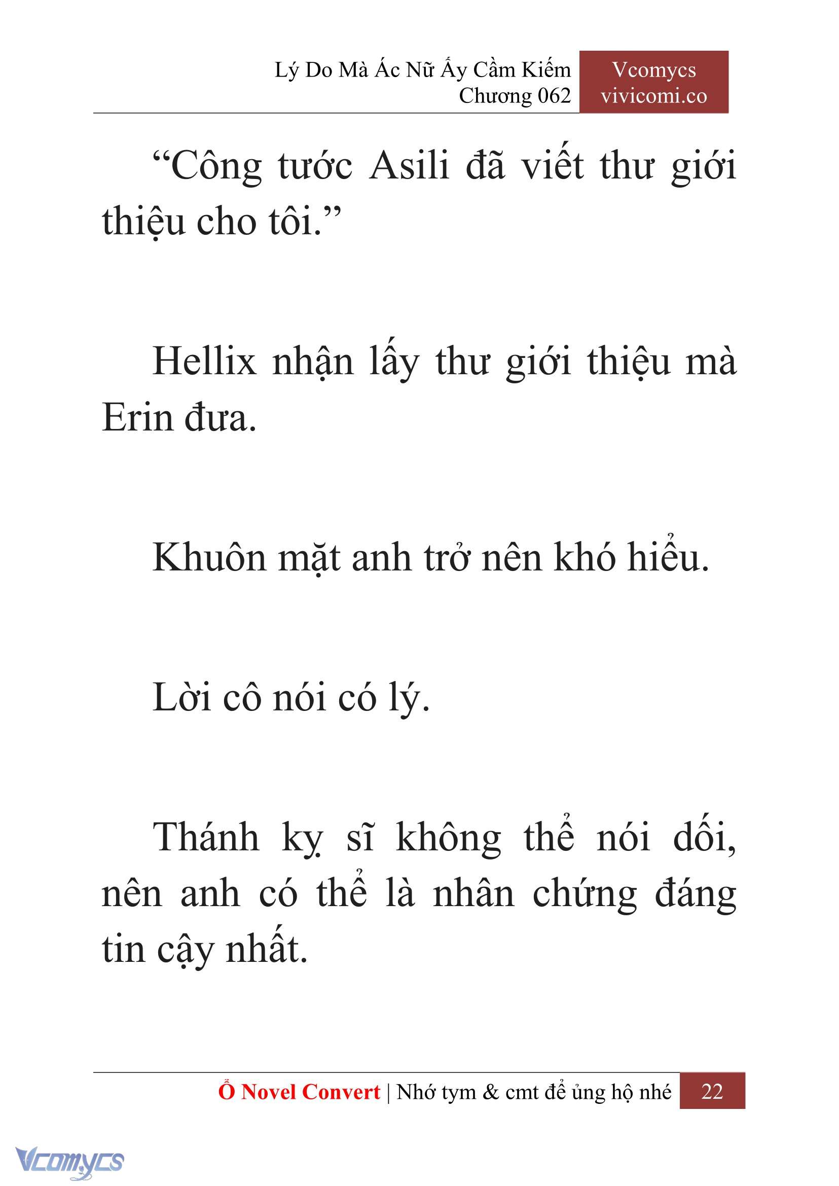 [Novel] Lý Do Mà Ác Nữ Ấy Cầm Kiếm Chap 62 - Next Chap 63