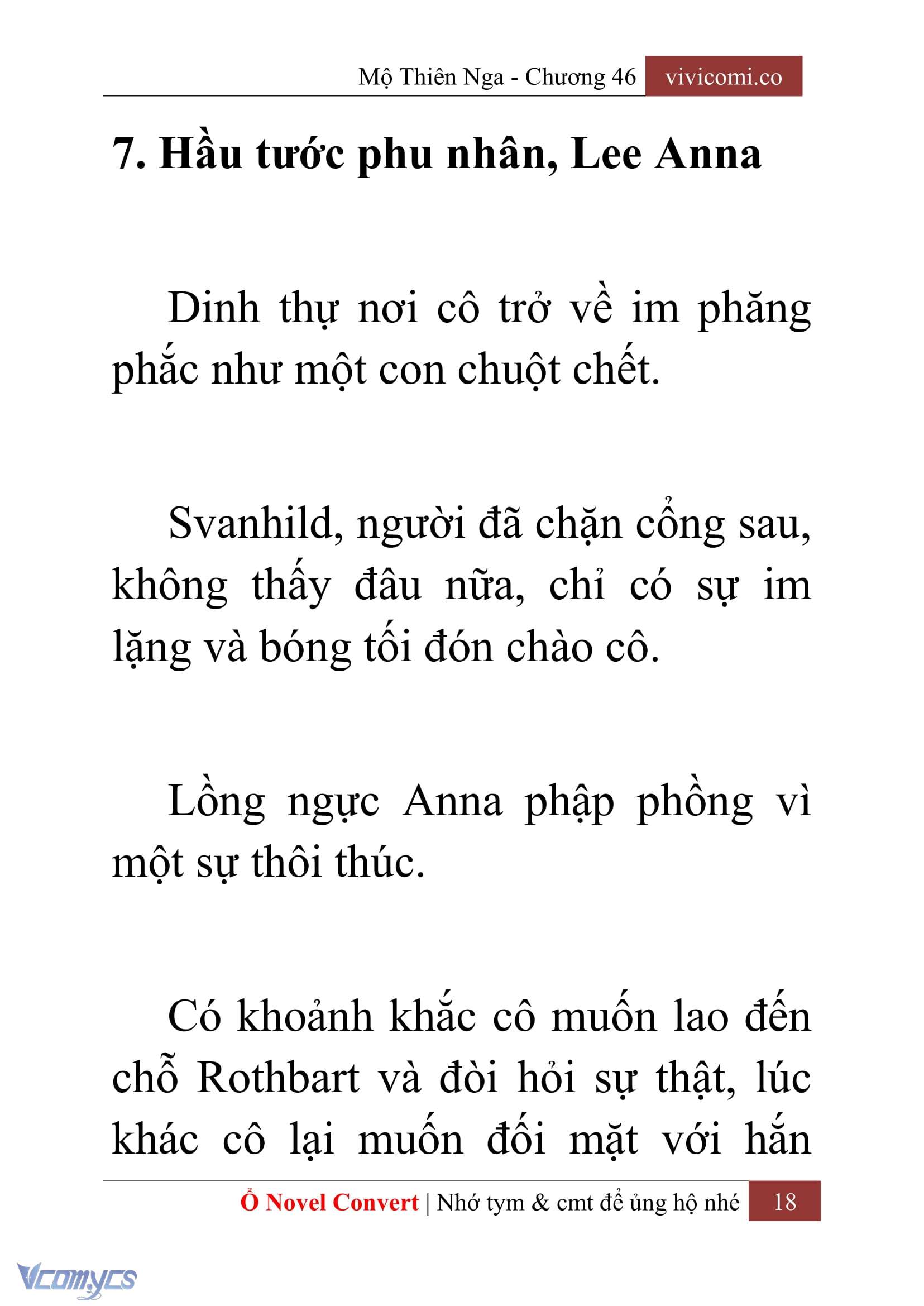 [Novel] Mộ Thiên Nga Chap 46 - Trang 2