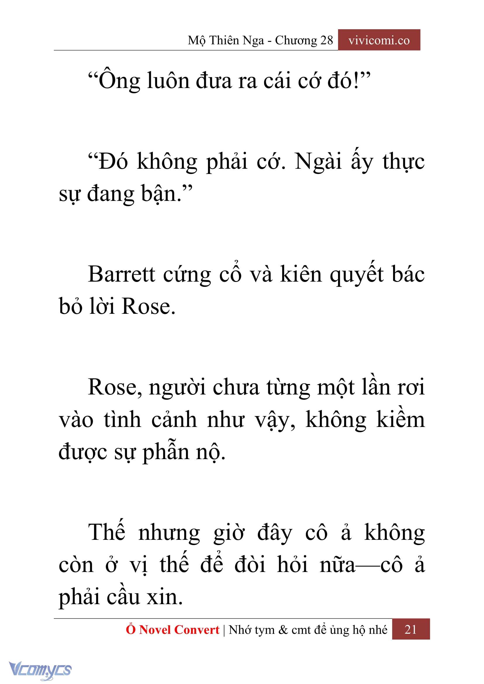 [Novel] Mộ Thiên Nga Chap 28 - Next Chap 29