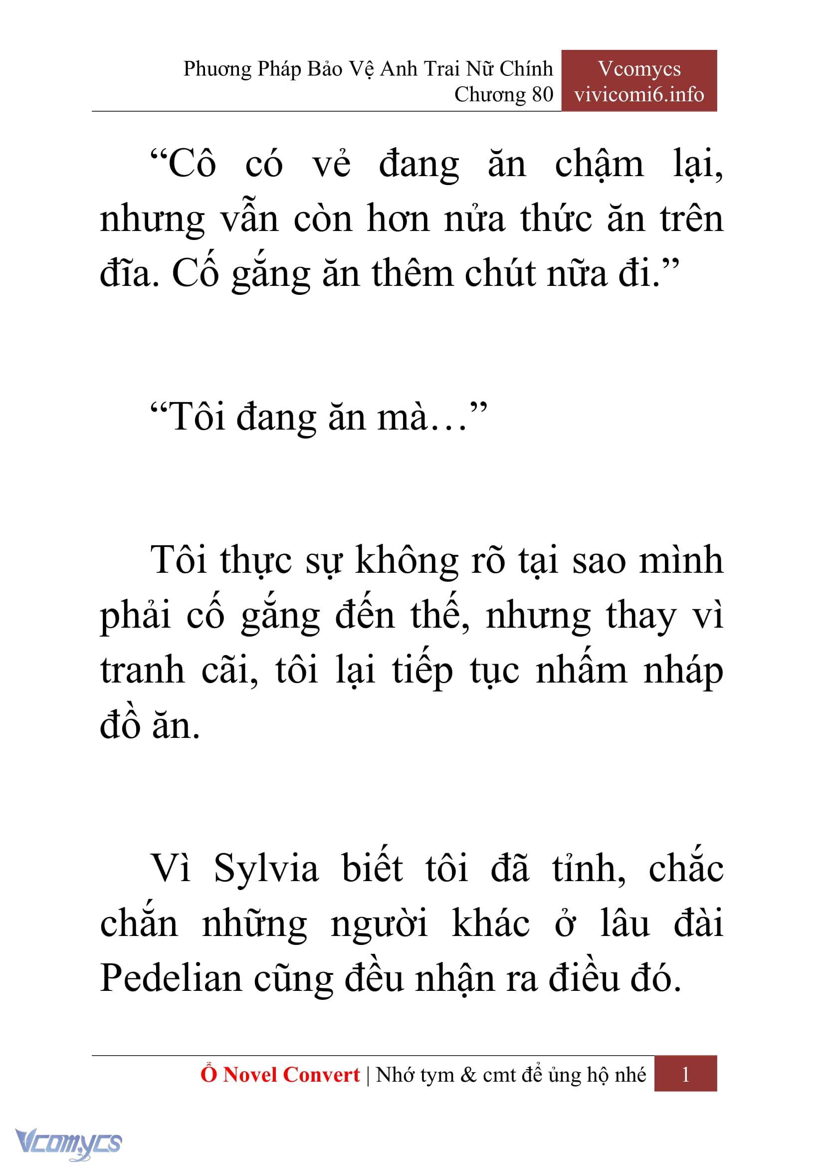 [Novel] Phương Pháp Bảo Vệ Anh Trai Nữ Chính Chap 80 - Trang 2