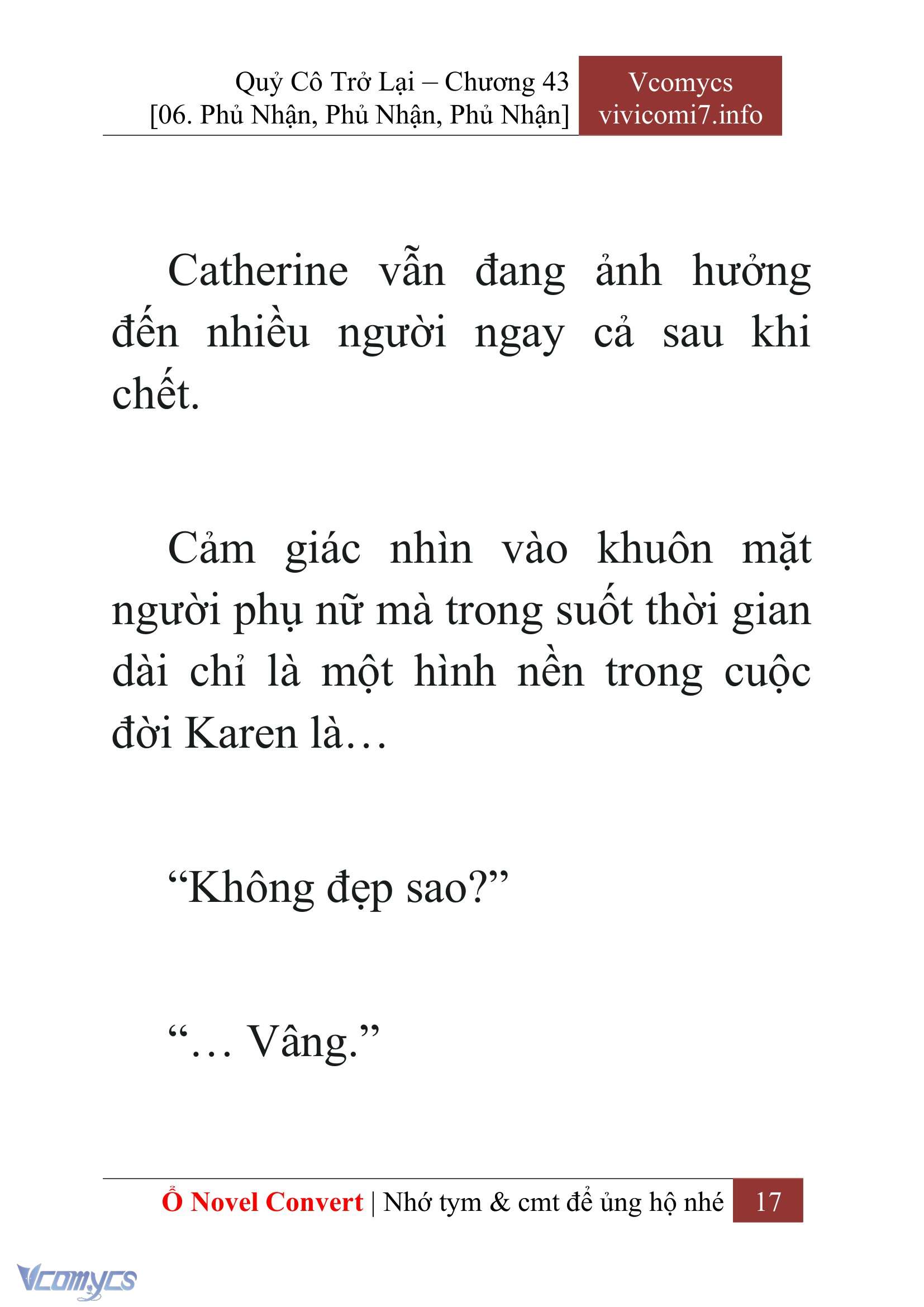 [Novel] Quý Cô Trở Lại Chap 43 - Next Chap 44