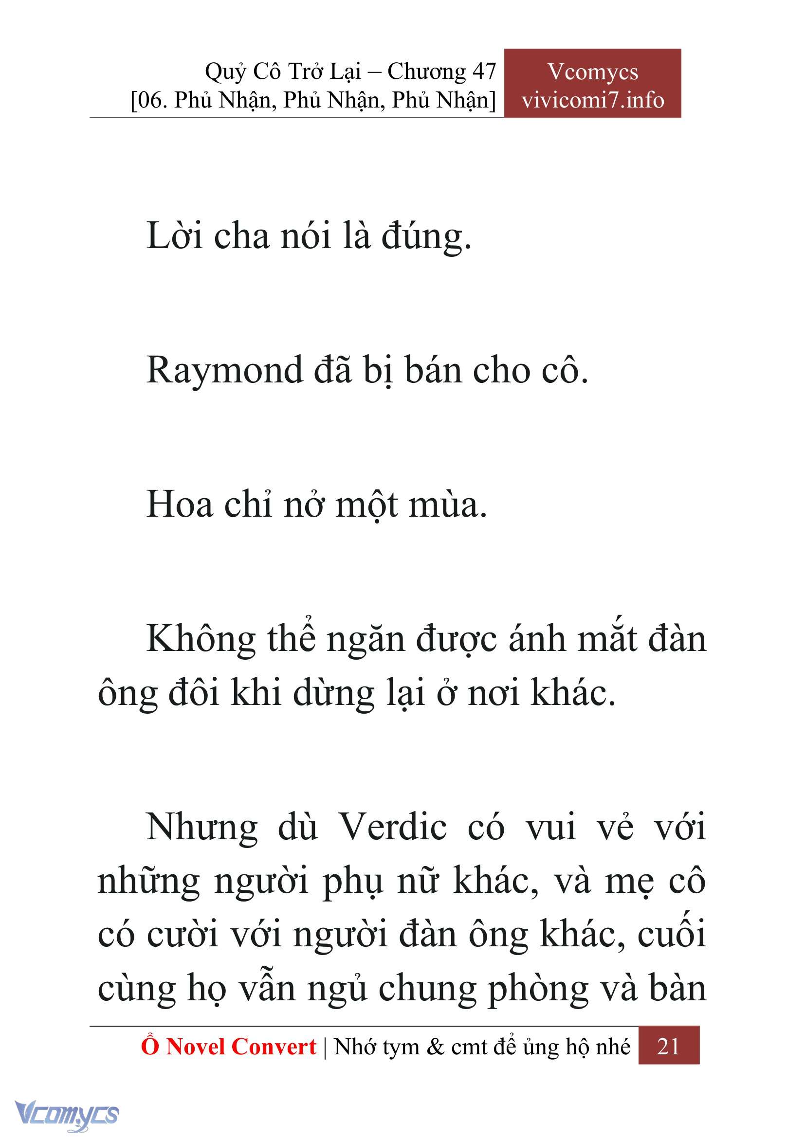[Novel] Quý Cô Trở Lại Chap 47 - Trang 2