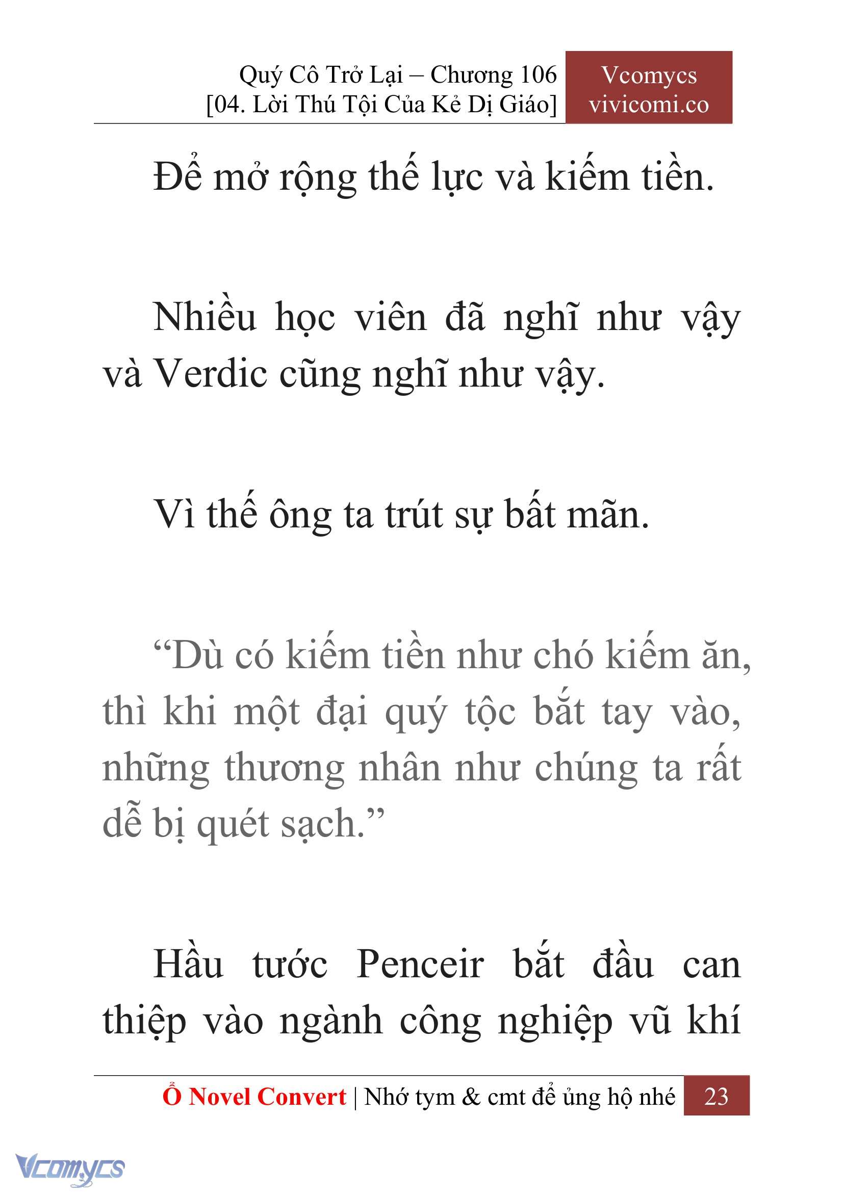 [Novel] Quý Cô Trở Lại Chap 106 - Next Chap 107