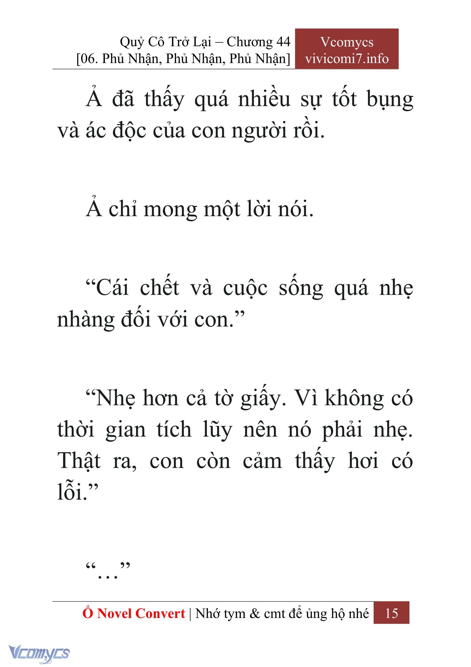 [Novel] Quý Cô Trở Lại Chap 44 - Trang 2