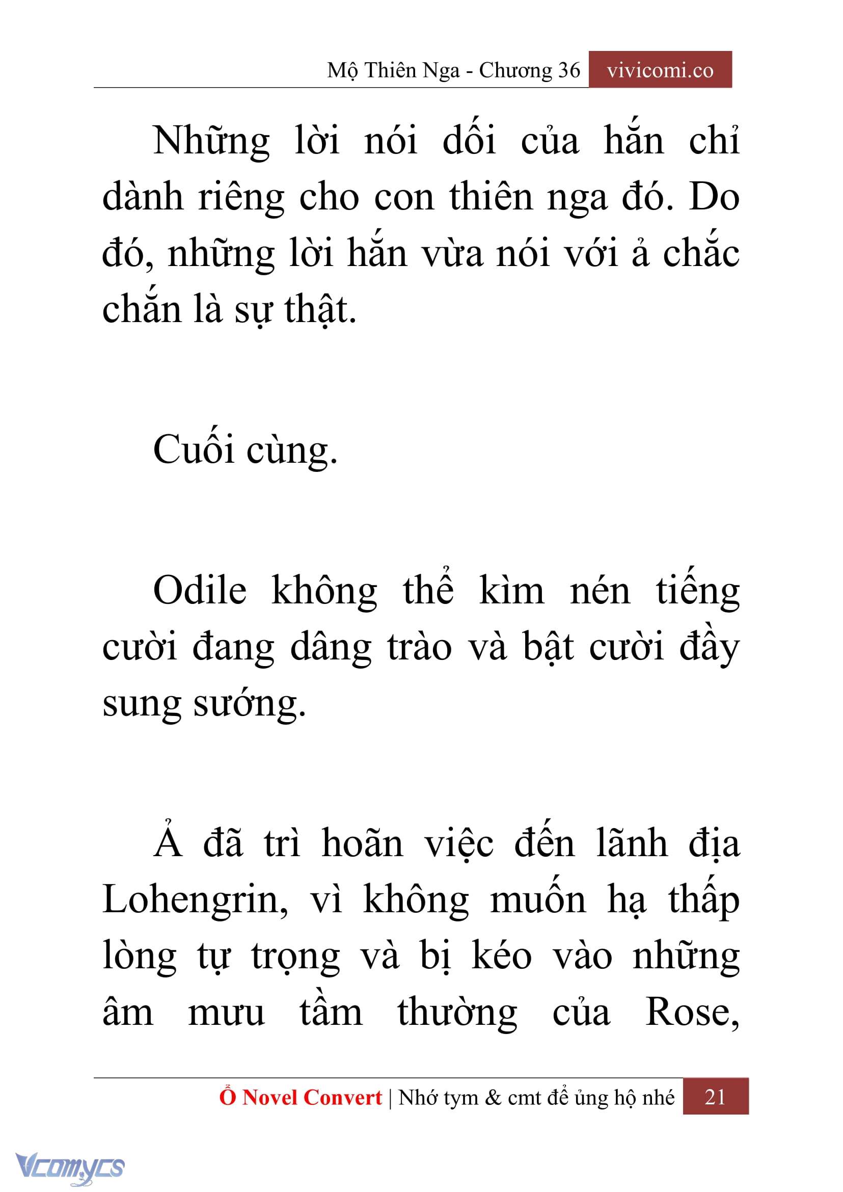 [Novel] Mộ Thiên Nga Chap 36 - Next Chap 37