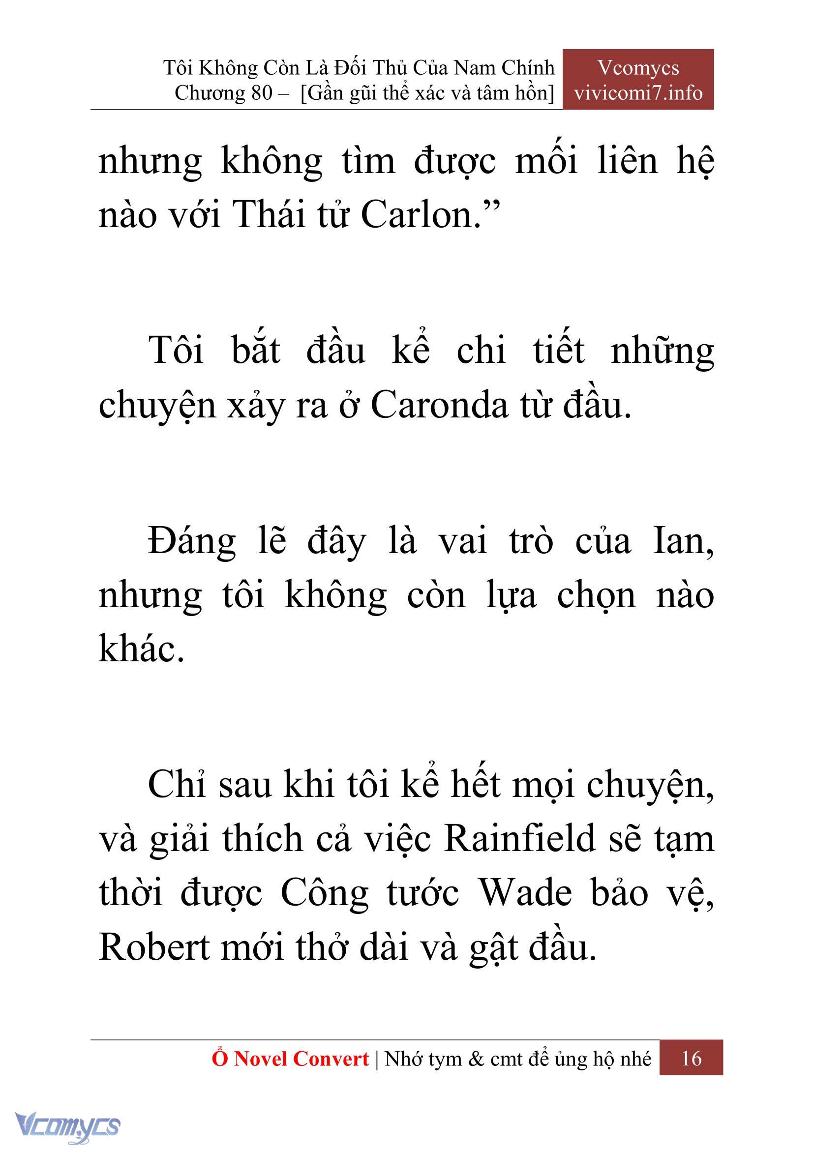 [Novel] Tôi Không Còn Là Đối Thủ Của Nam Chính Chap 80 - Trang 2