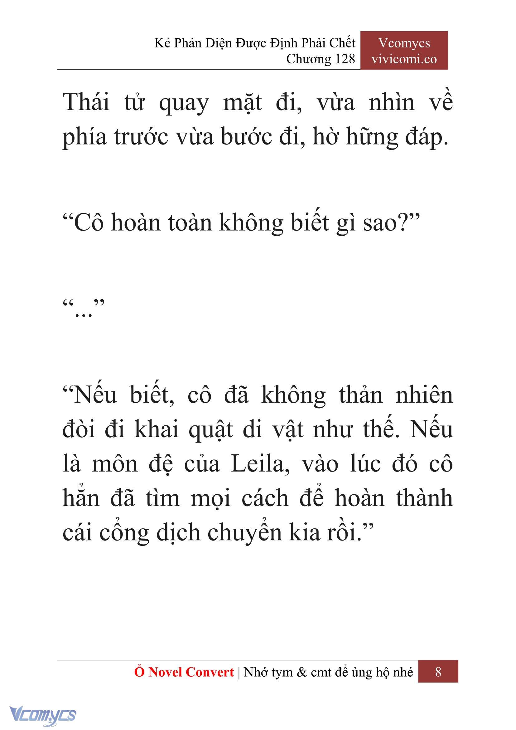 [Novel] Kẻ Phản Diện Được Định Phải Chết Chap 128 - Trang 2