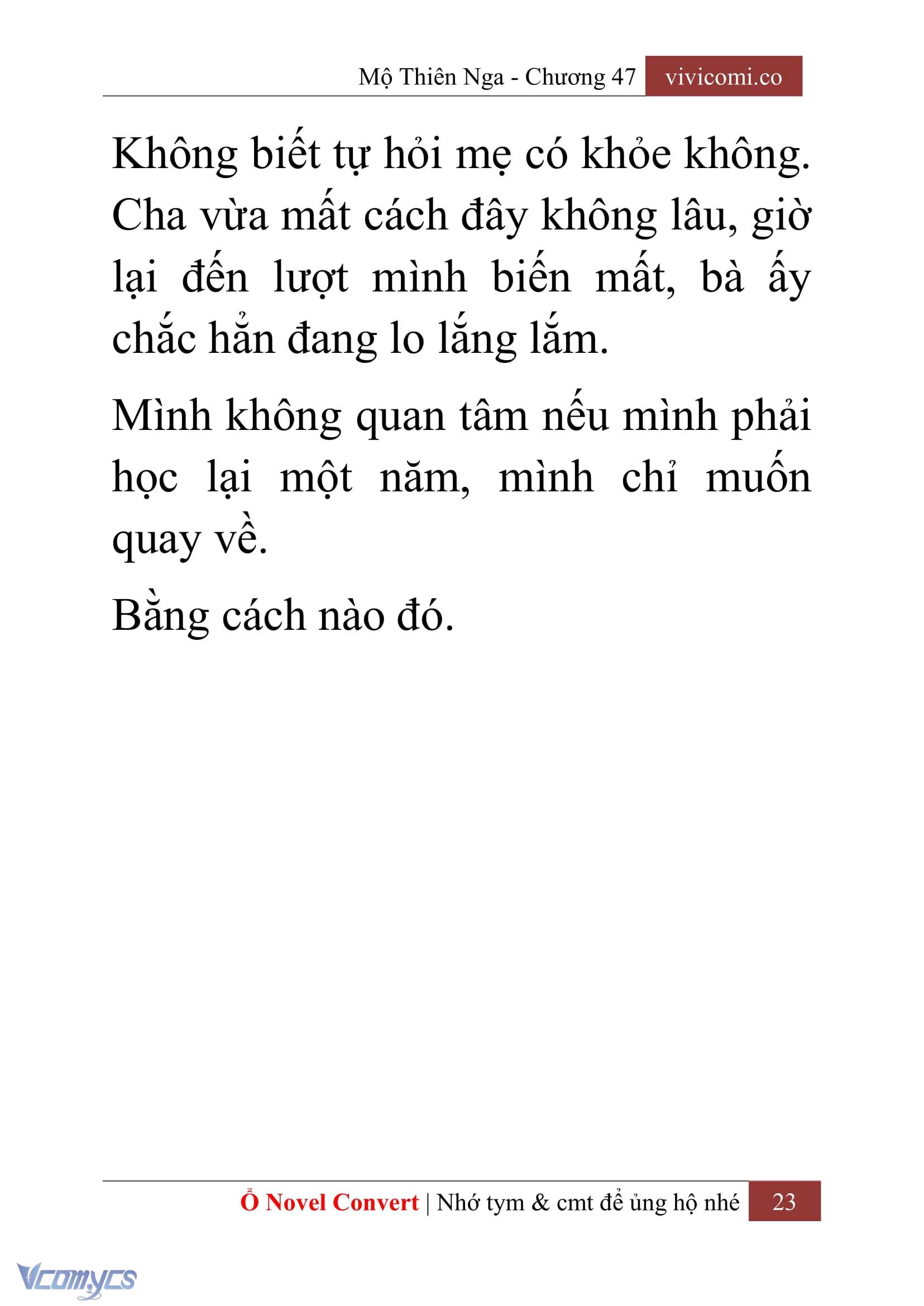 [Novel] Mộ Thiên Nga Chap 47 - Trang 2