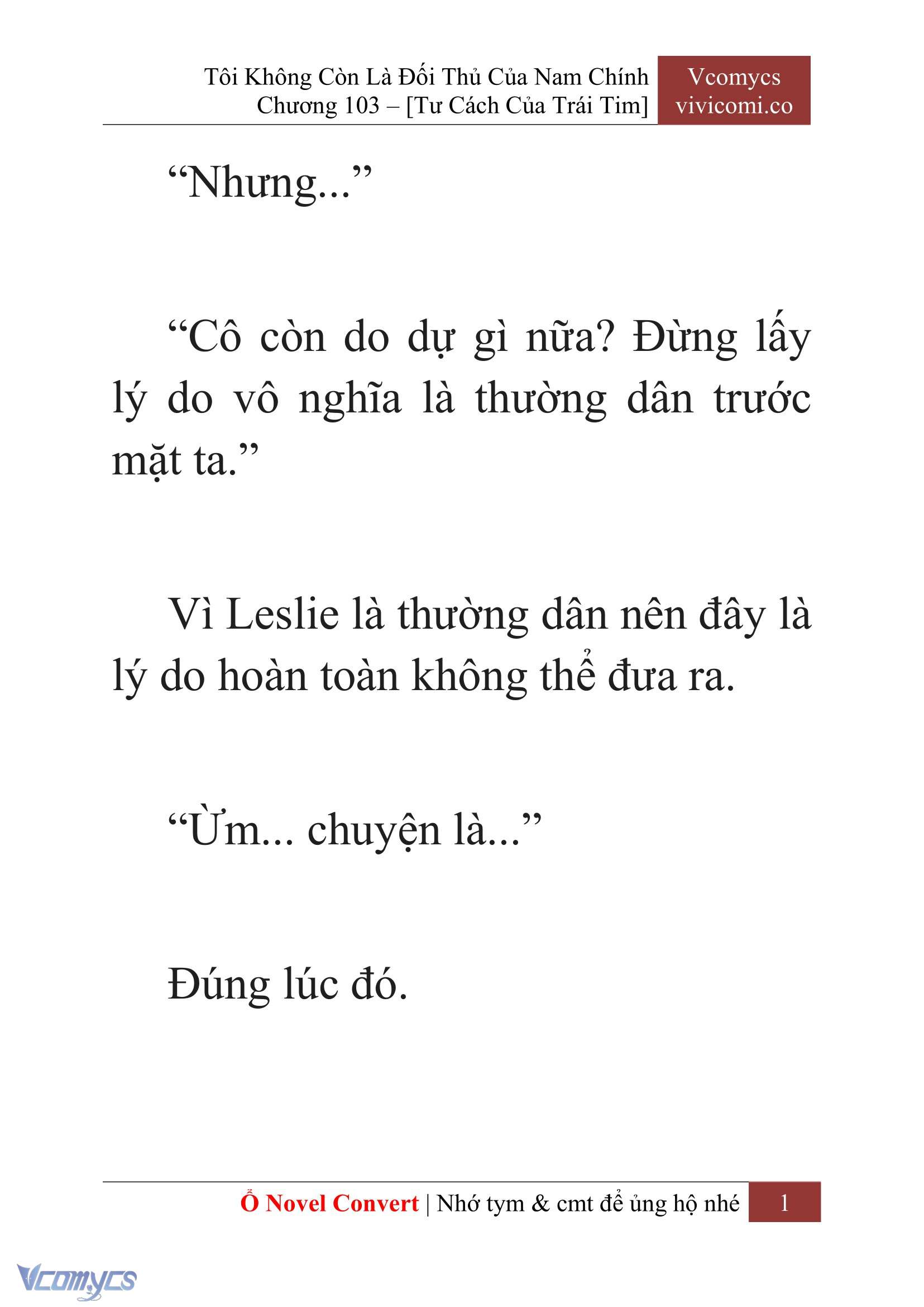 [Novel] Tôi Không Còn Là Đối Thủ Của Nam Chính Chap 103 - Trang 2
