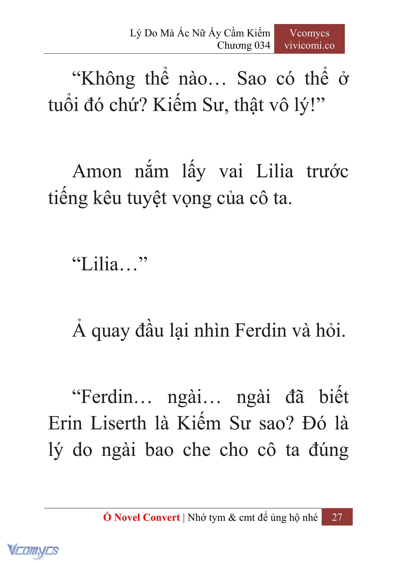 [Novel] Lý Do Mà Ác Nữ Ấy Cầm Kiếm Chap 34 - Trang 2