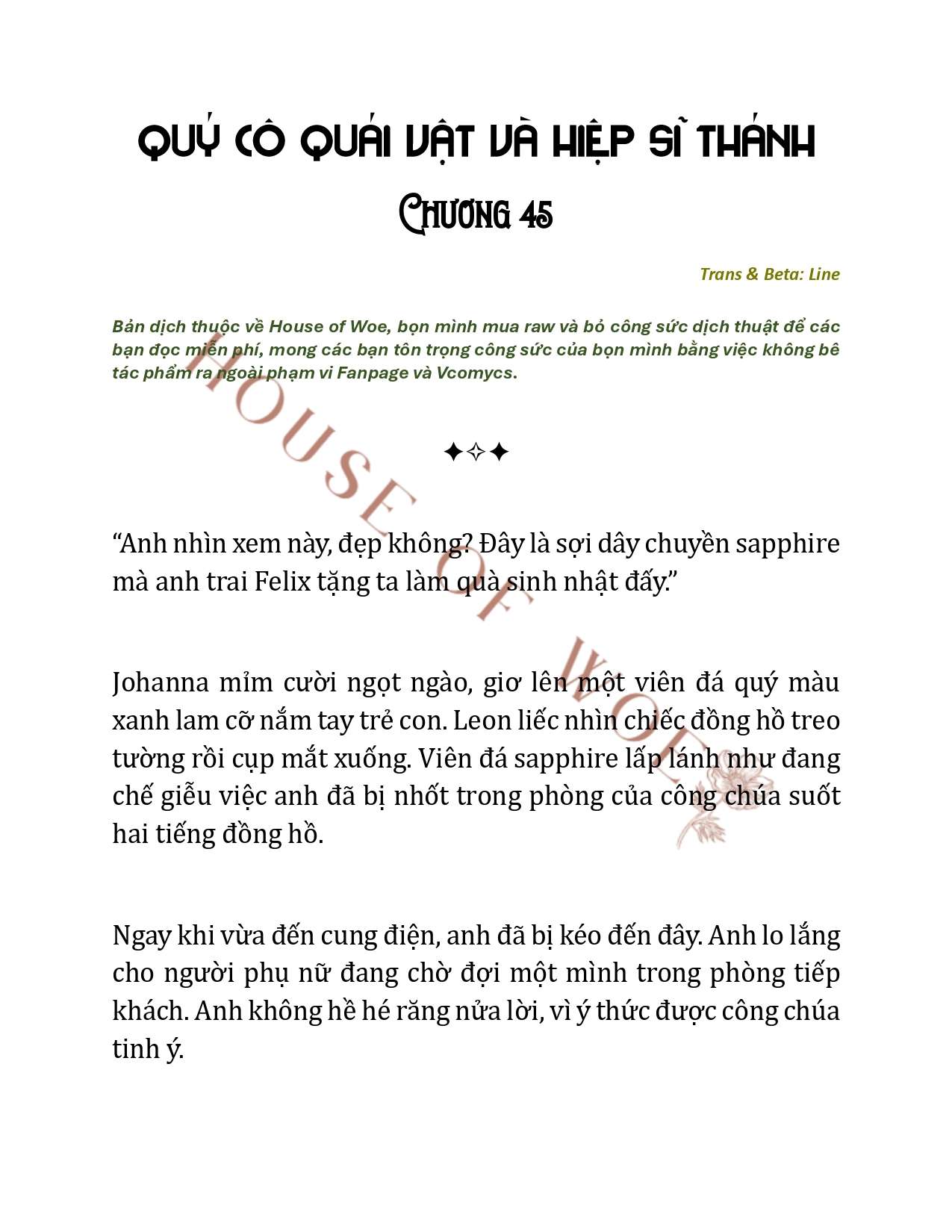 [NOVEL] QUÝ CÔ QUÁI VẬT VÀ HIỆP SĨ THÁNH Chap 45 - Trang 2