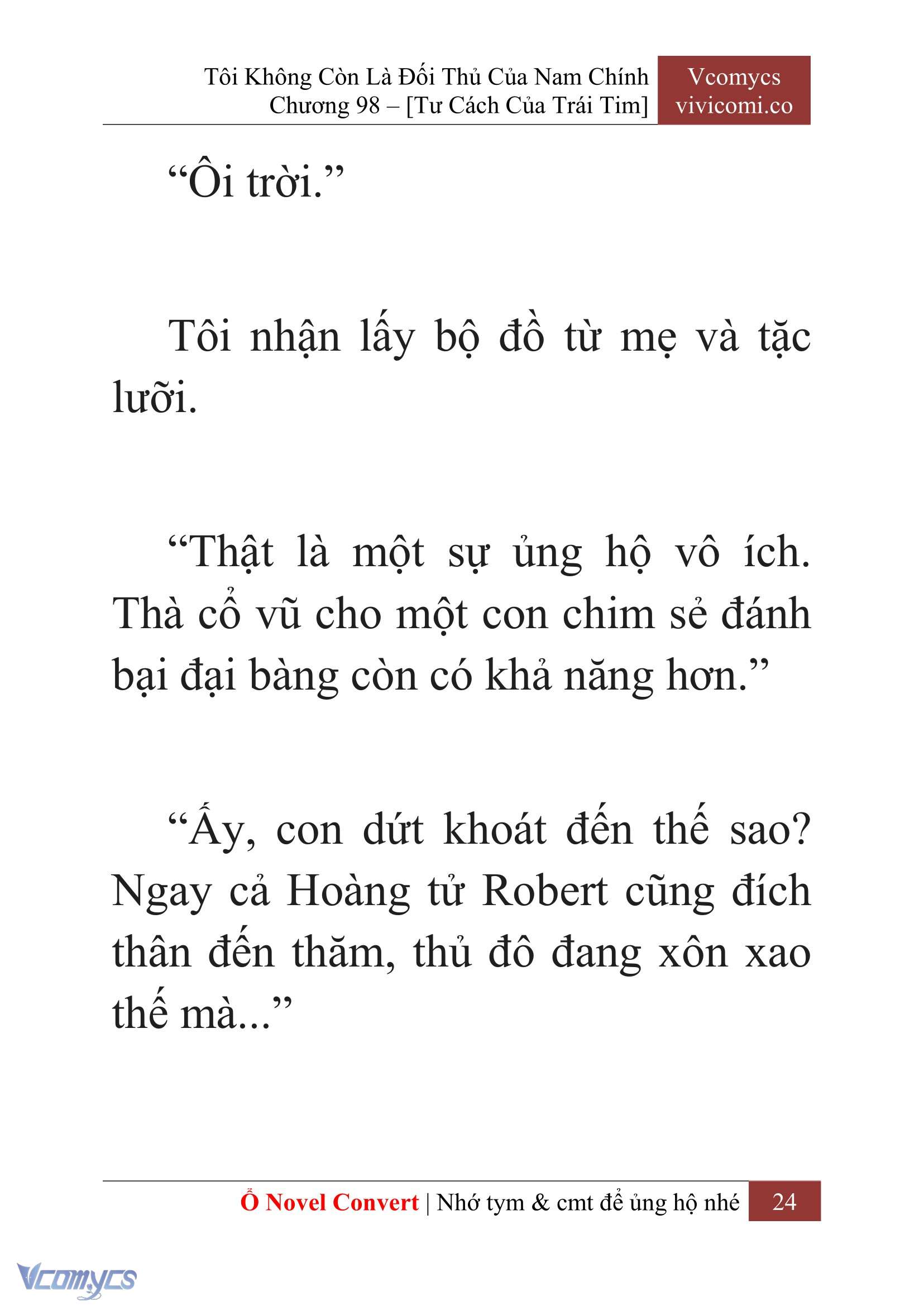 [Novel] Tôi Không Còn Là Đối Thủ Của Nam Chính Chap 98 - Trang 2