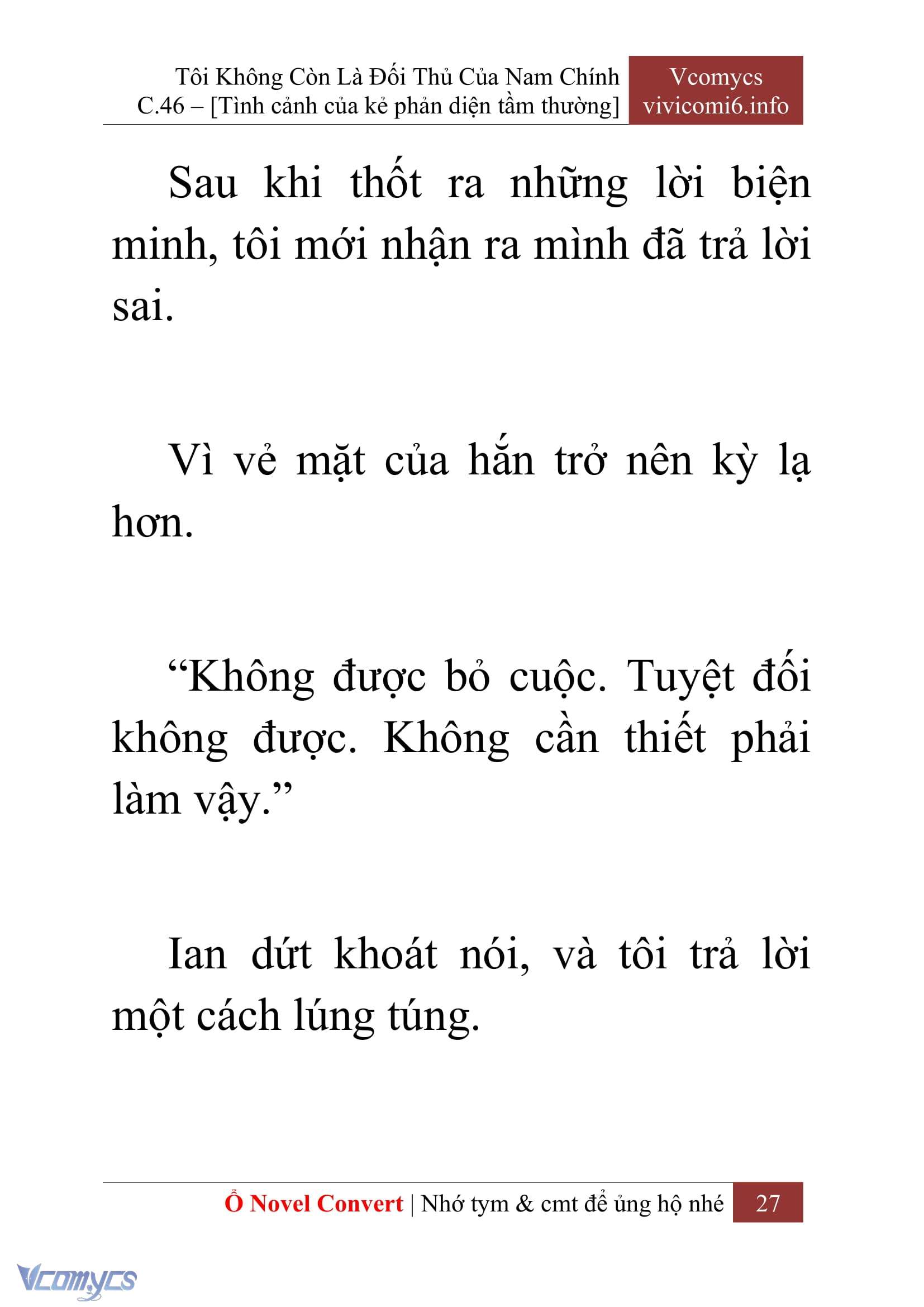 [Novel] Tôi Không Còn Là Đối Thủ Của Nam Chính Chap 46 - Trang 2