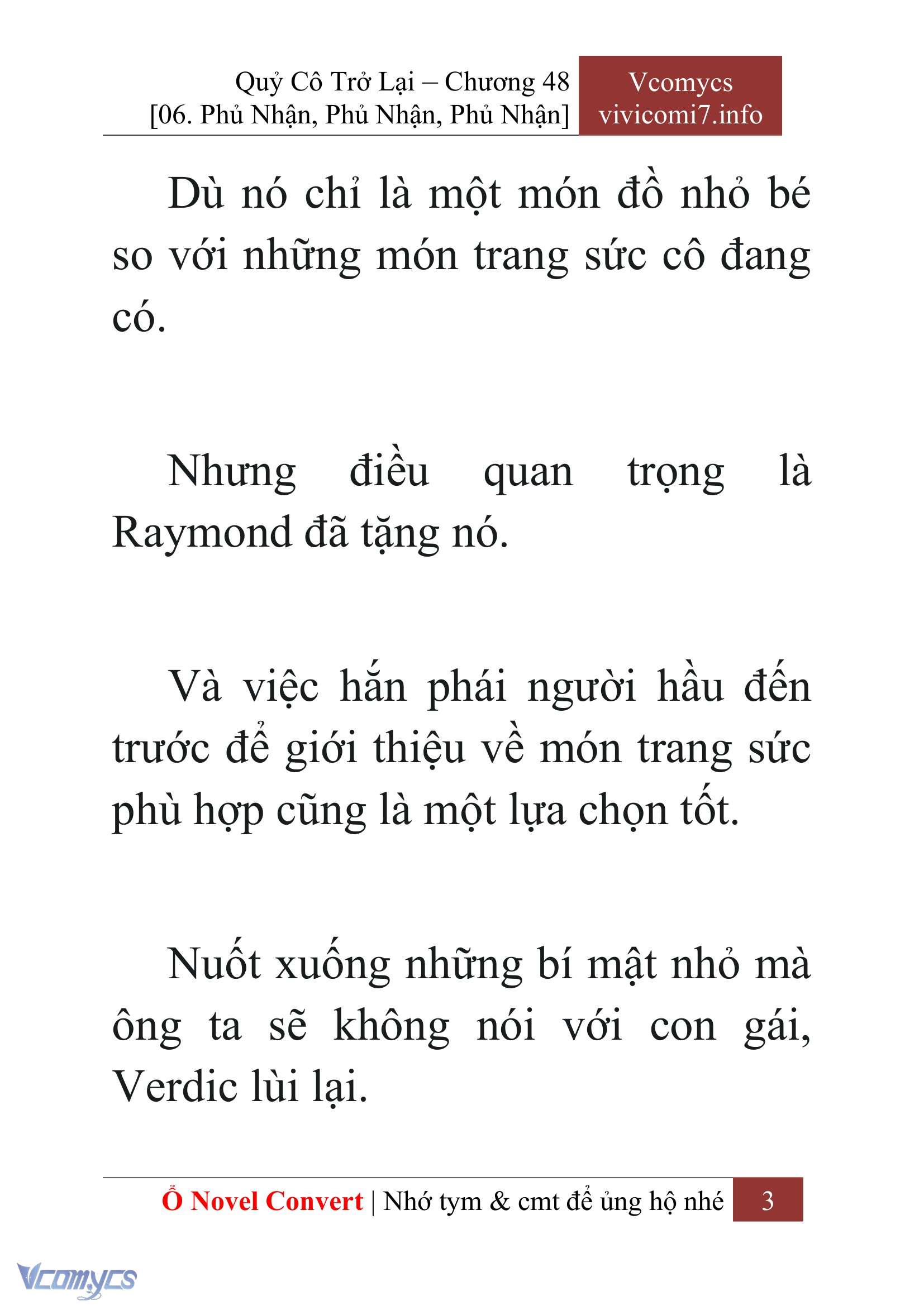 [Novel] Quý Cô Trở Lại Chap 48 - Trang 2