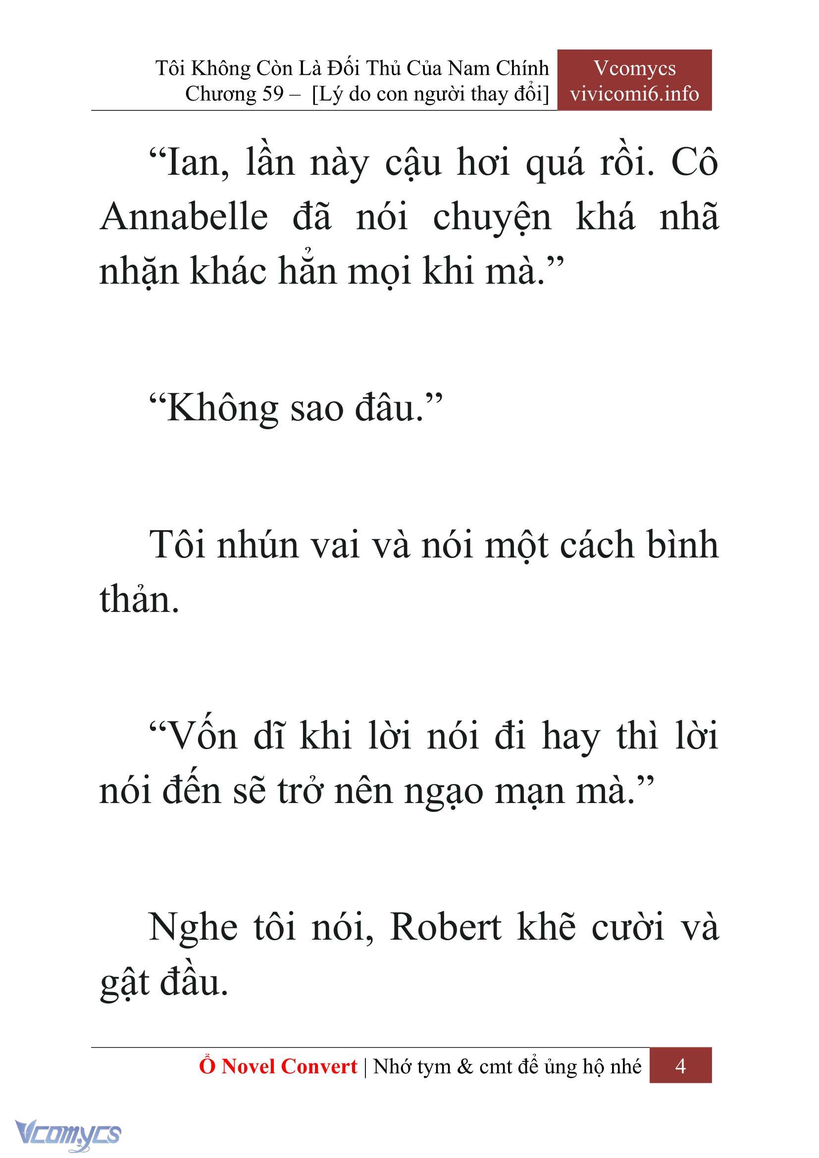 [Novel] Tôi Không Còn Là Đối Thủ Của Nam Chính Chap 59 - Trang 2