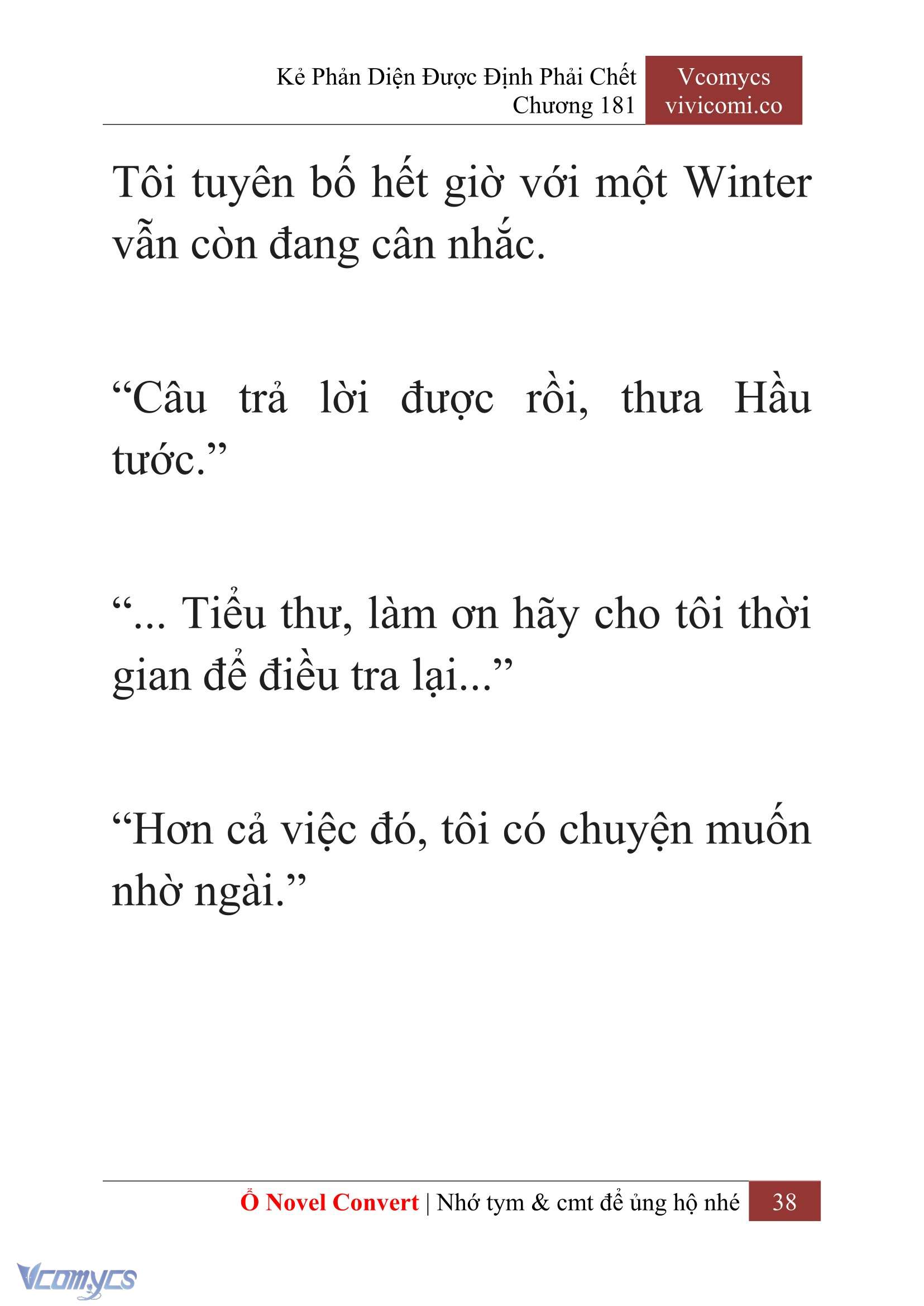 [Novel] Kẻ Phản Diện Được Định Phải Chết Chap 181 - Trang 2